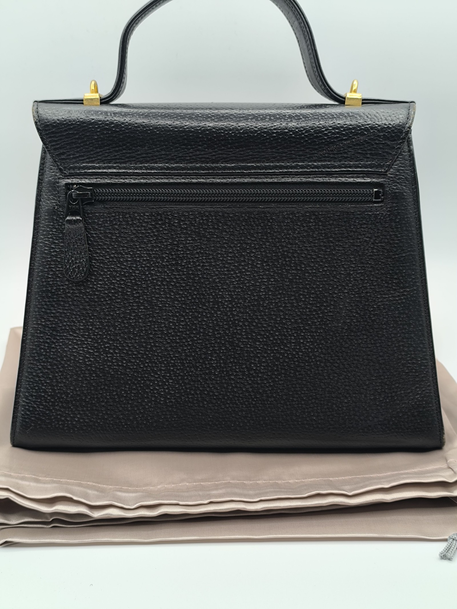 Junko Koshino Black Leather Top Handle Bag Gold Hardware Other image 7