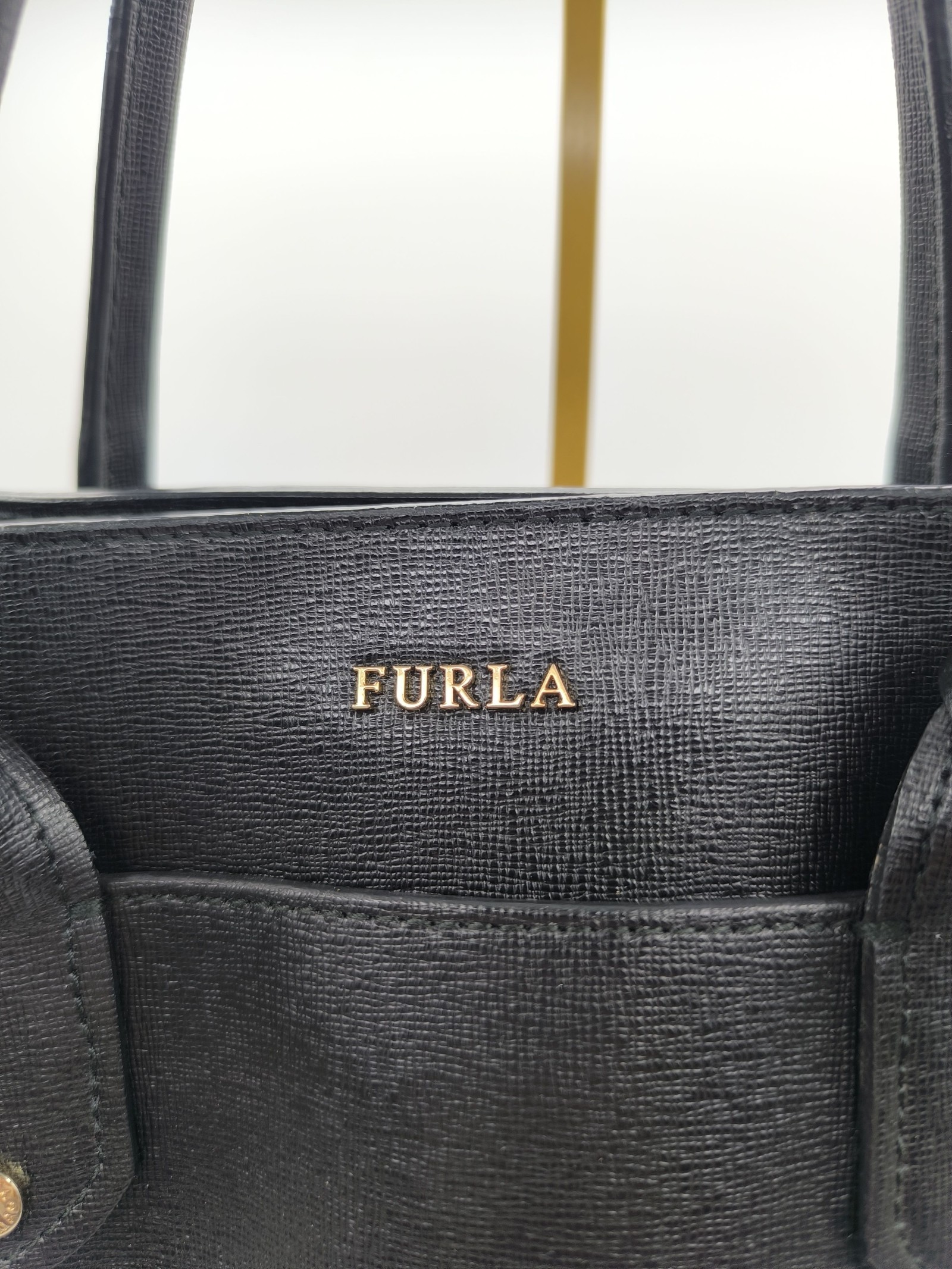 Furla Black Leather Tote Bag Women Genuine Leather image 2