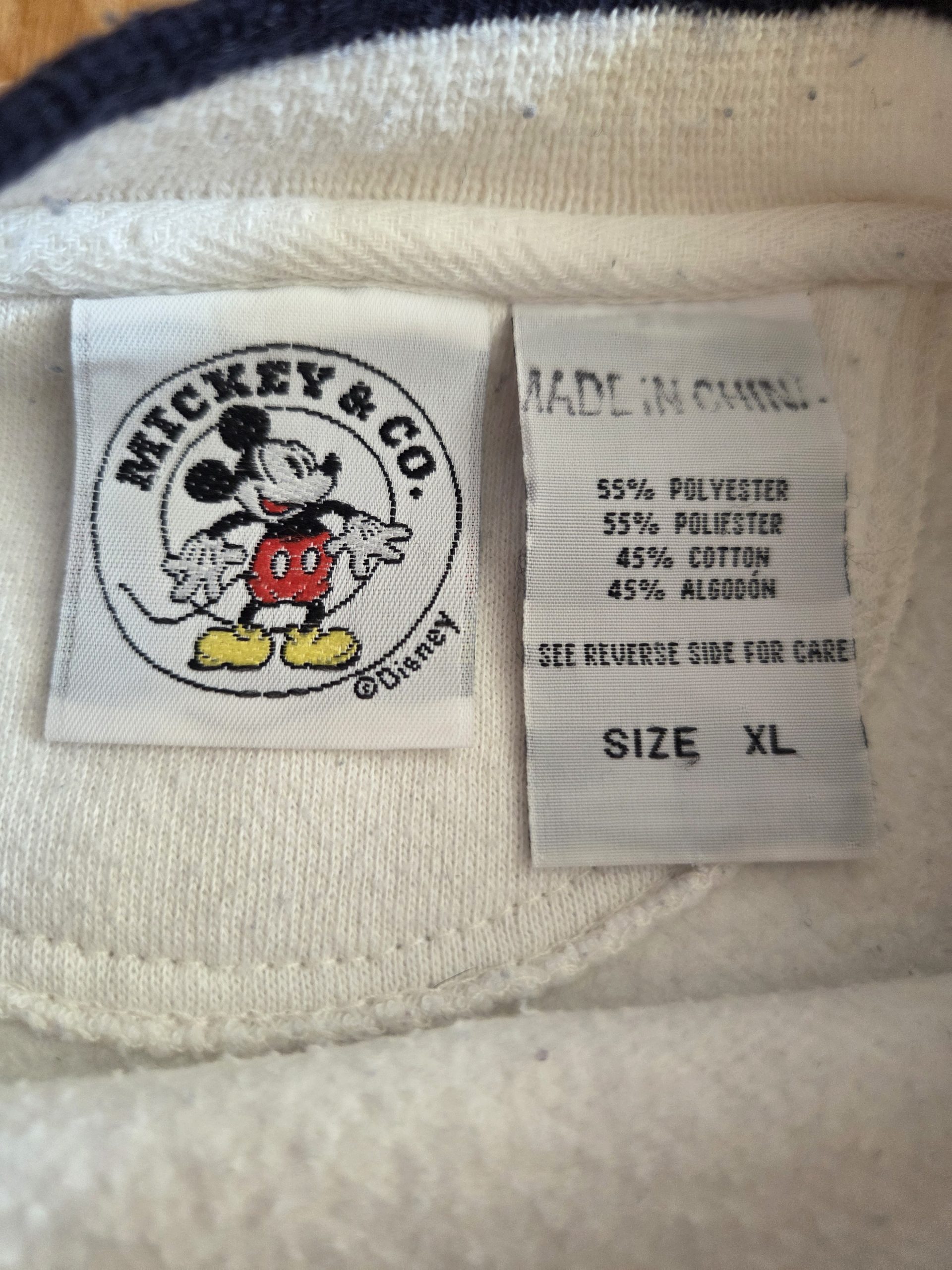 Mickey & Co. American Legend Classic Mickey Mouse 90s Sweatshirt White Unisex XL image 5
