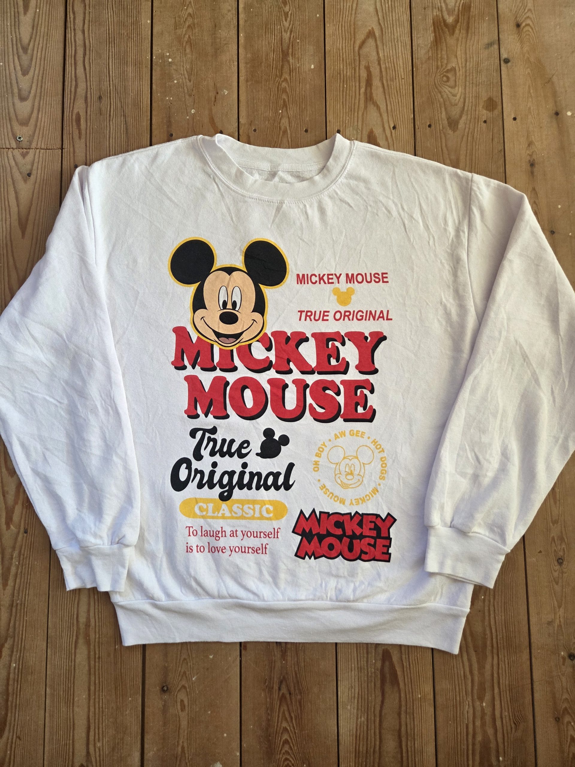 Disney Mickey Mouse True Original Kids' Sweatshirt White Size M
