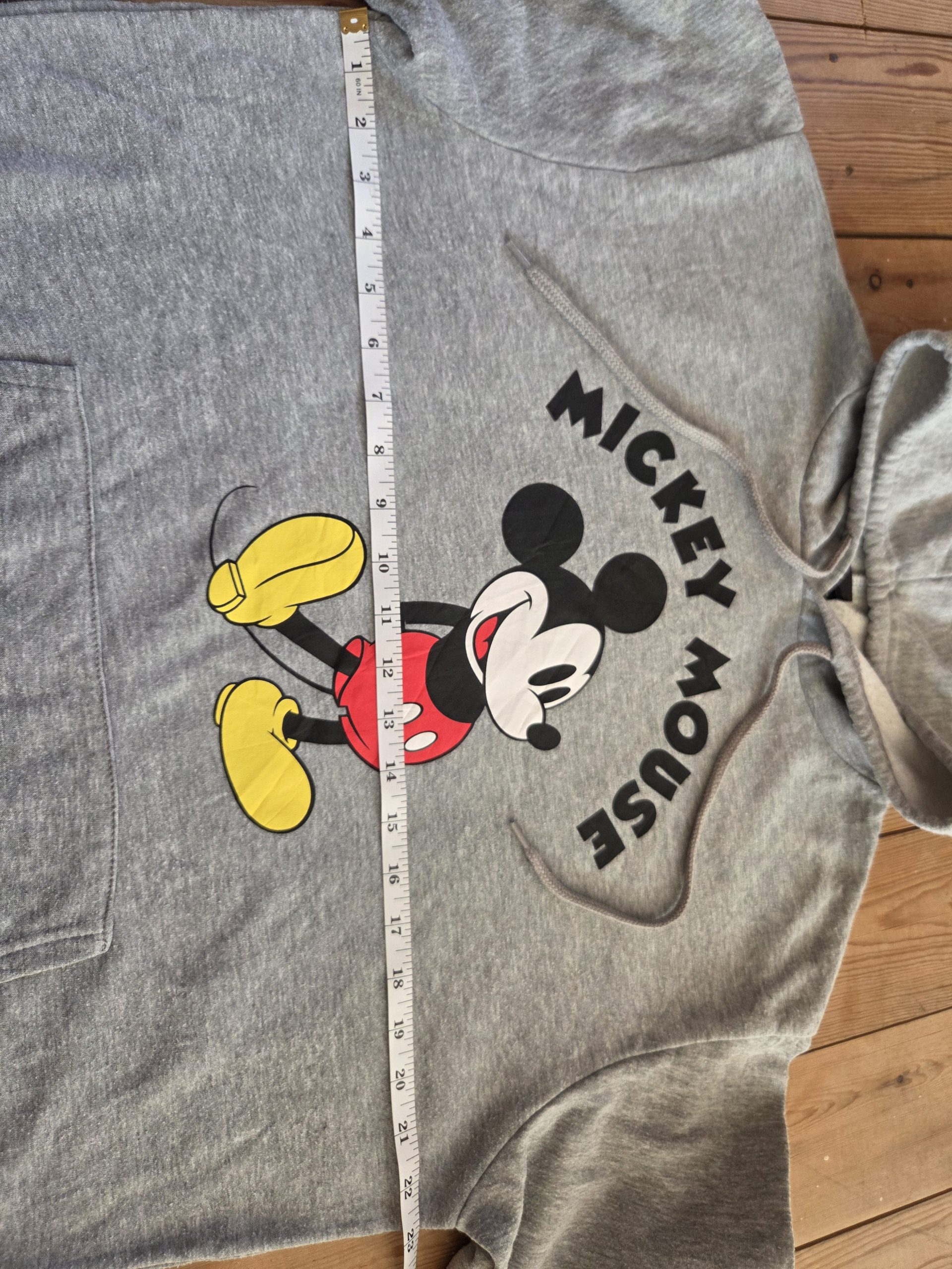 Disney Mickey Mouse Grey Unisex Pullover Hoodie Size M image 3
