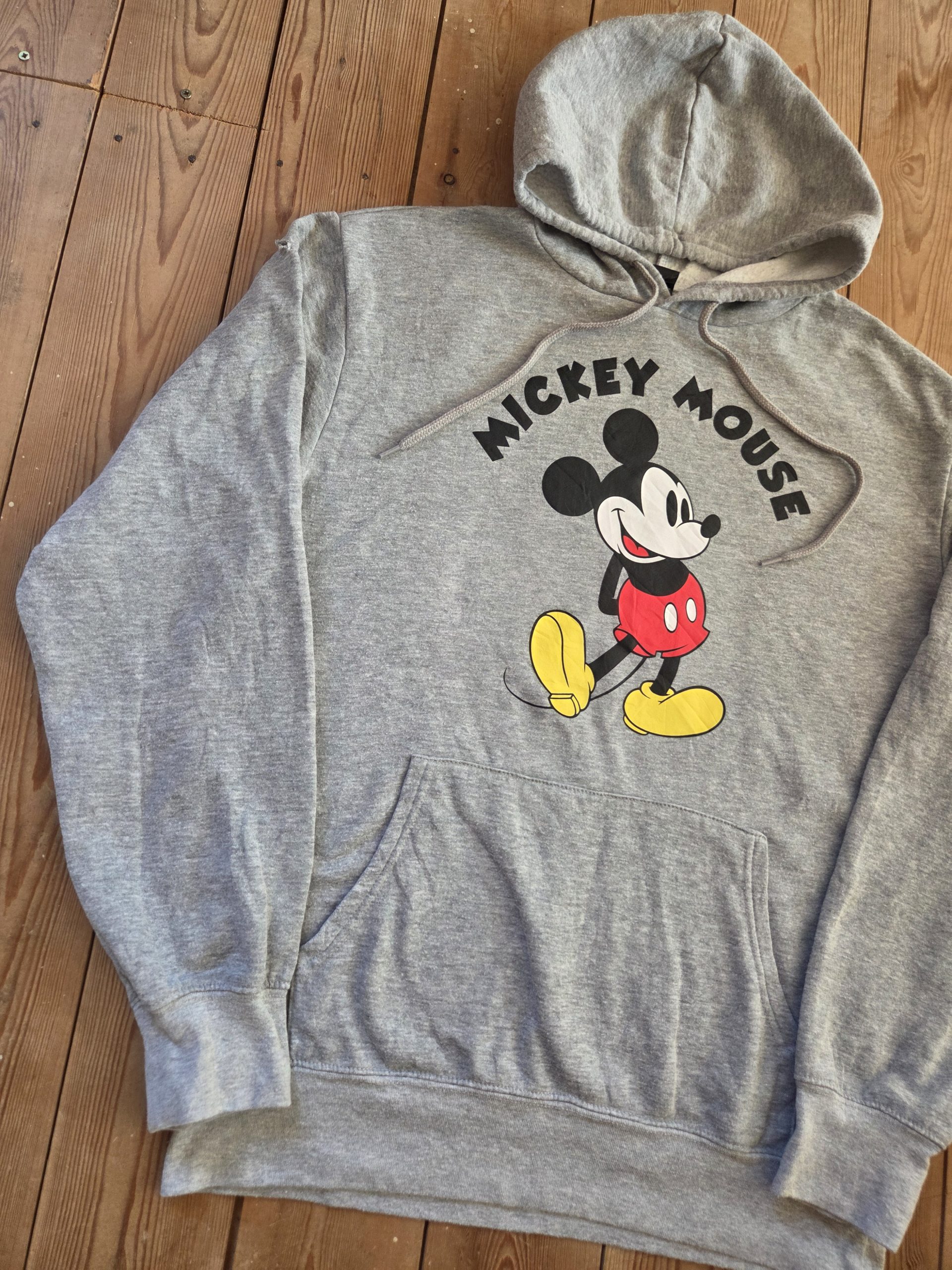 Disney Mickey Mouse Grey Unisex Pullover Hoodie Size M image 7