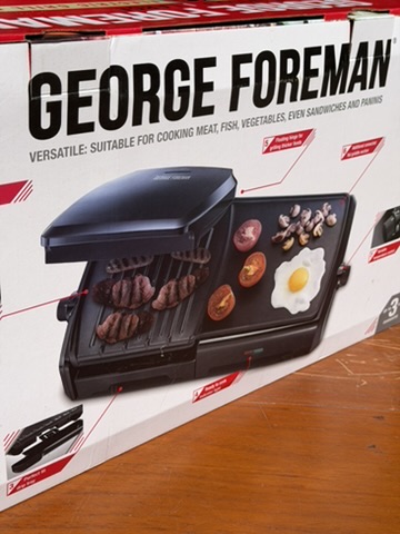 George Foreman Black Indoor Grill & Griddle Cooker image 2