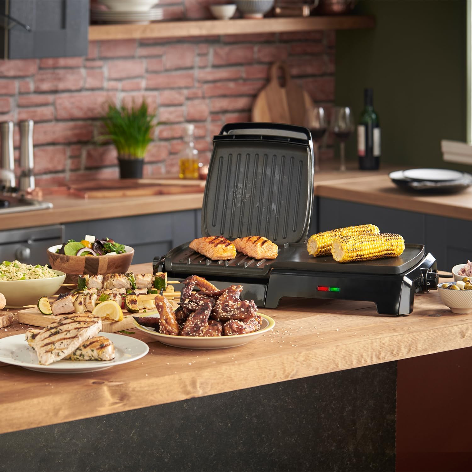 George Foreman Black Indoor Grill & Griddle Cooker image 7