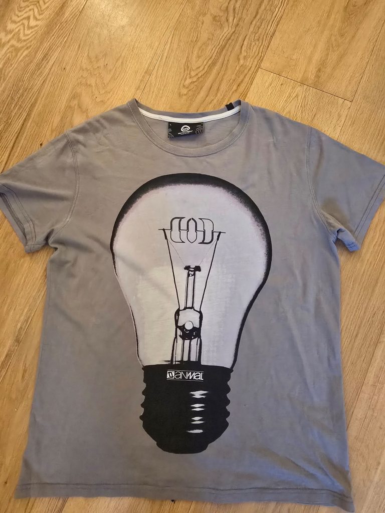 Animal Grey Light Bulb Graphic T-Shirt Large