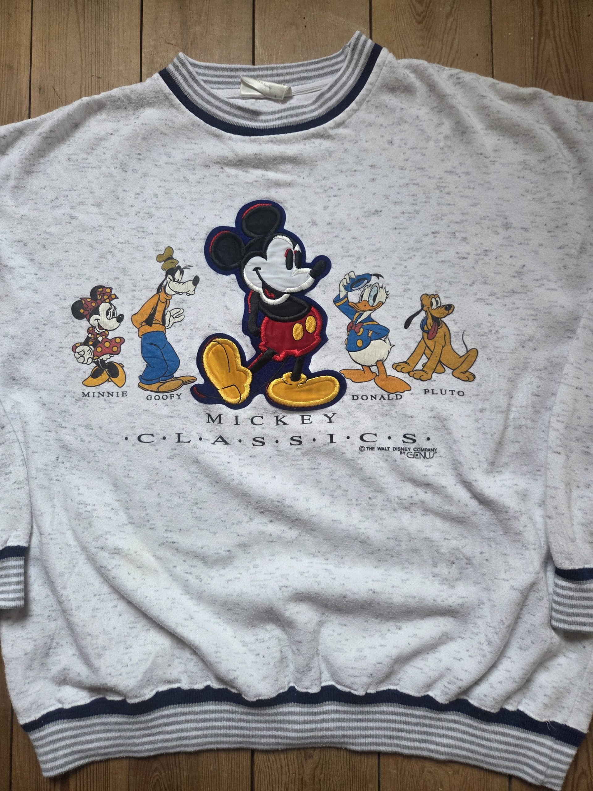Genius Disney Mickey Classics Vintage 90s Appliqué Sweatshirt Grey Unisex Size L image 8