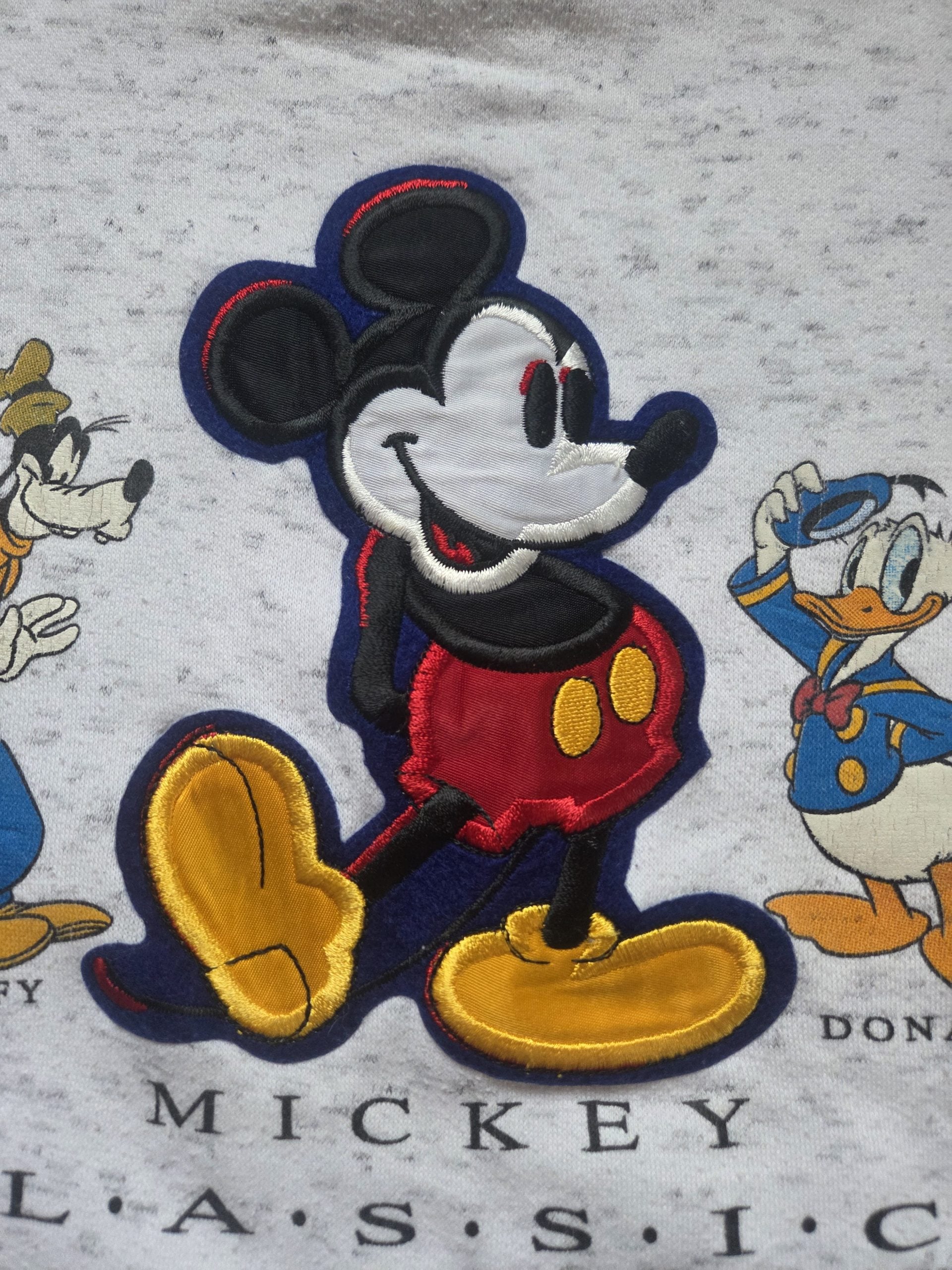 Genius Disney Mickey Classics Vintage 90s Appliqué Sweatshirt Grey Unisex Size L image 10
