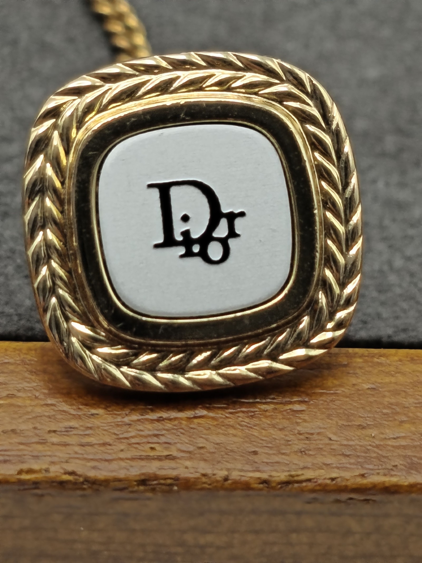 Dior Gold Tone & Enamel Tie Tack Pin image 5