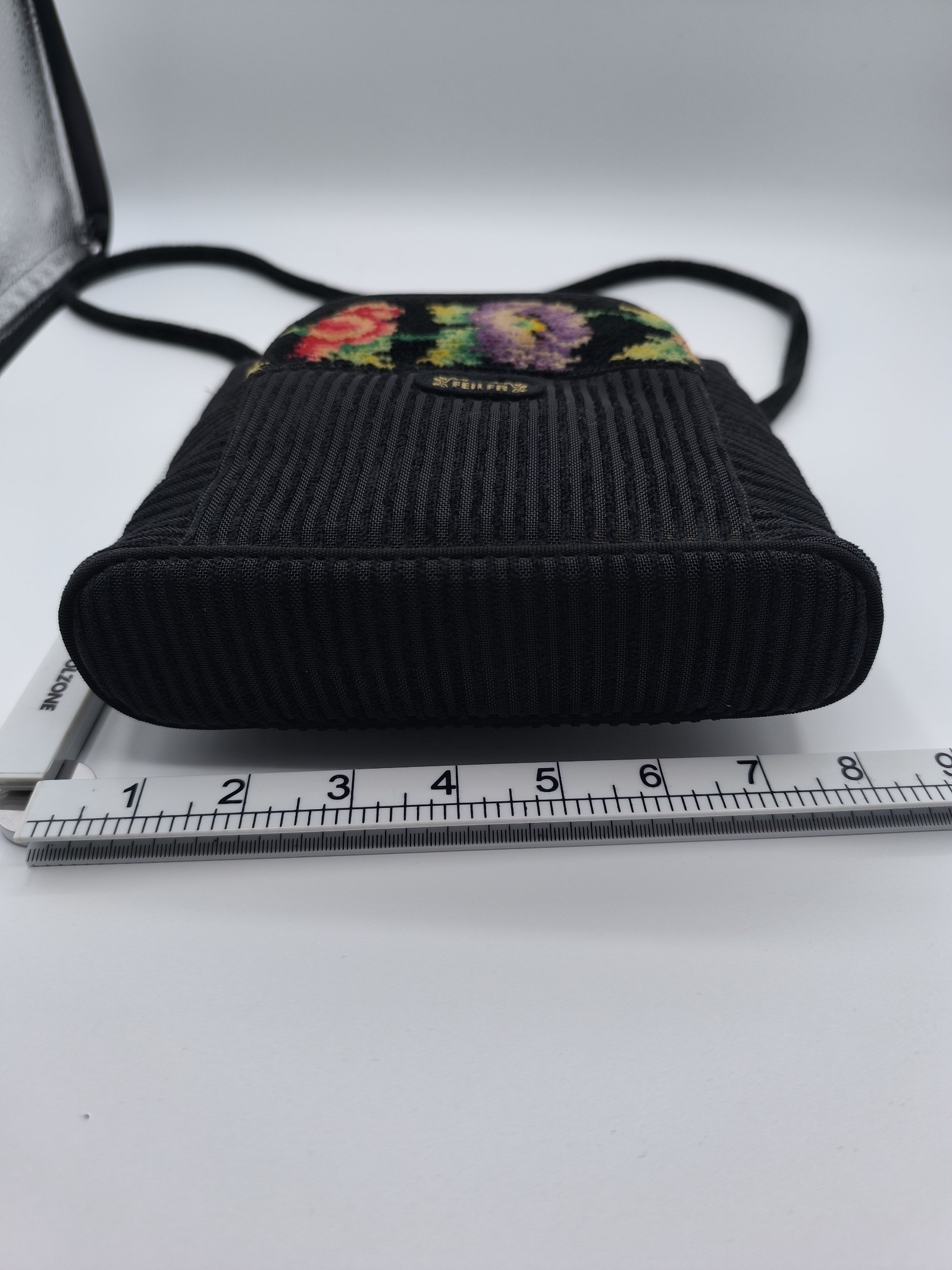 Feiler Black Floral Embroidered Small Crossbody Bag Other image 5