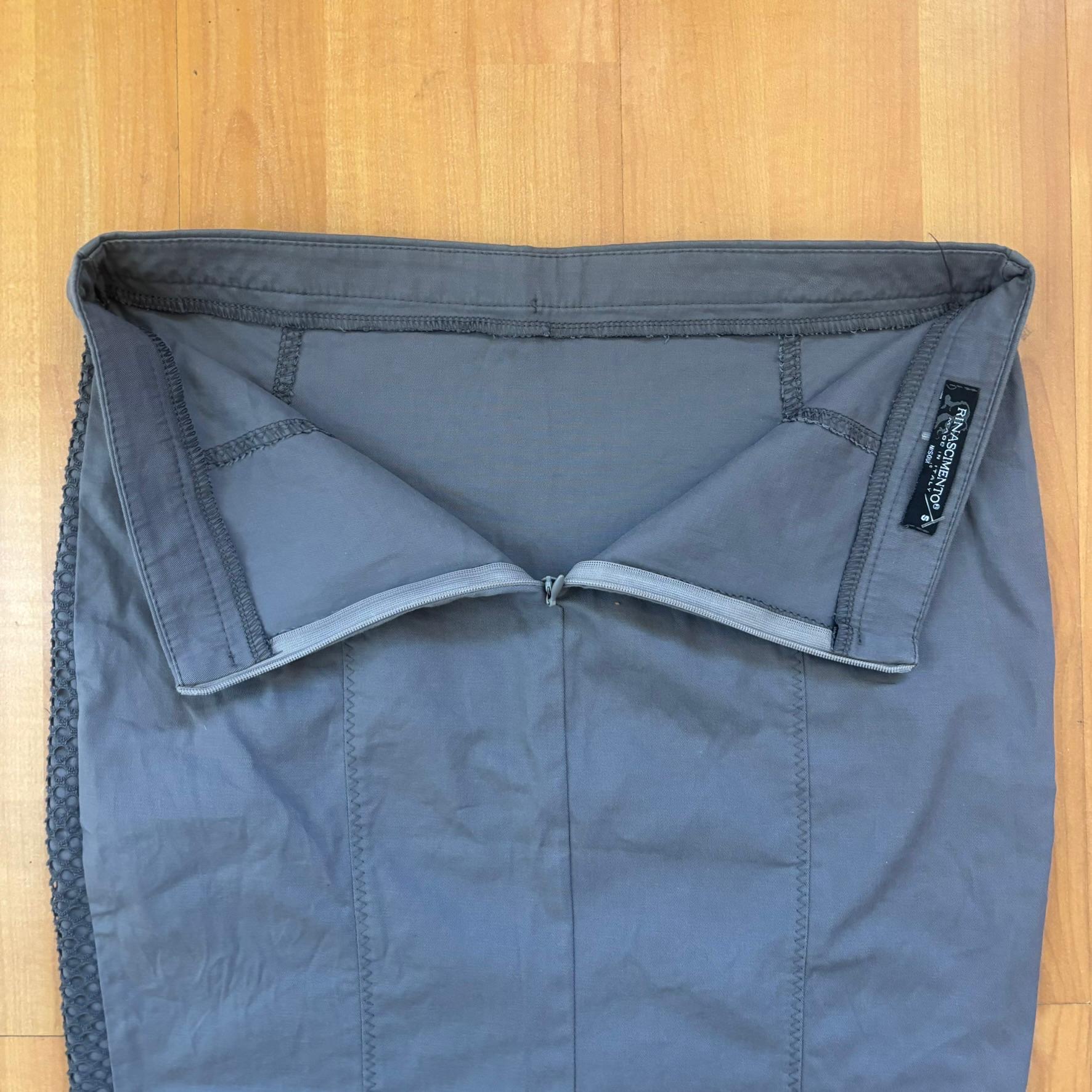 Vintage Y2K Rinascimento Grey Pencil Skirt Small Honeycomb Panels image 3