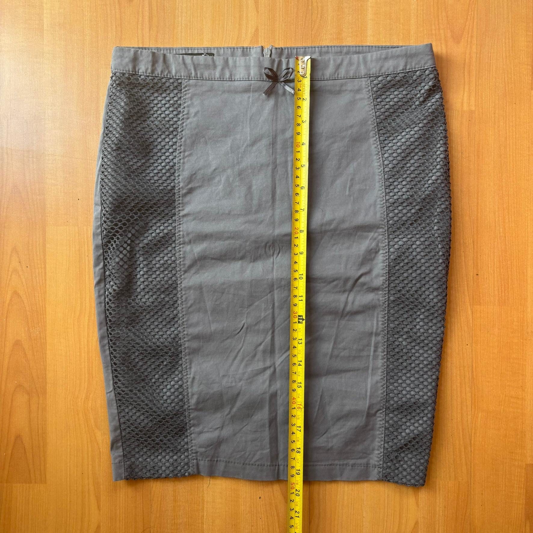 Vintage Y2K Rinascimento Grey Pencil Skirt Small Honeycomb Panels image 6