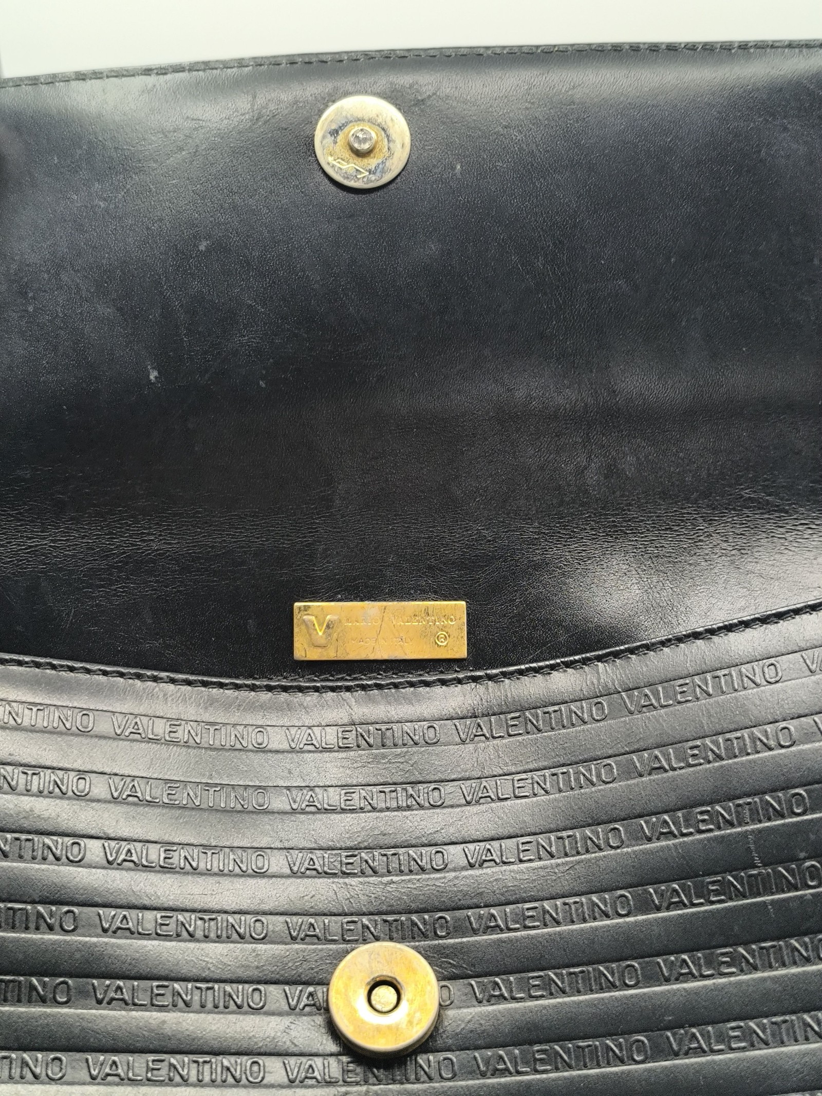 Valentino Black Leather Logo Clutch Bag image 10