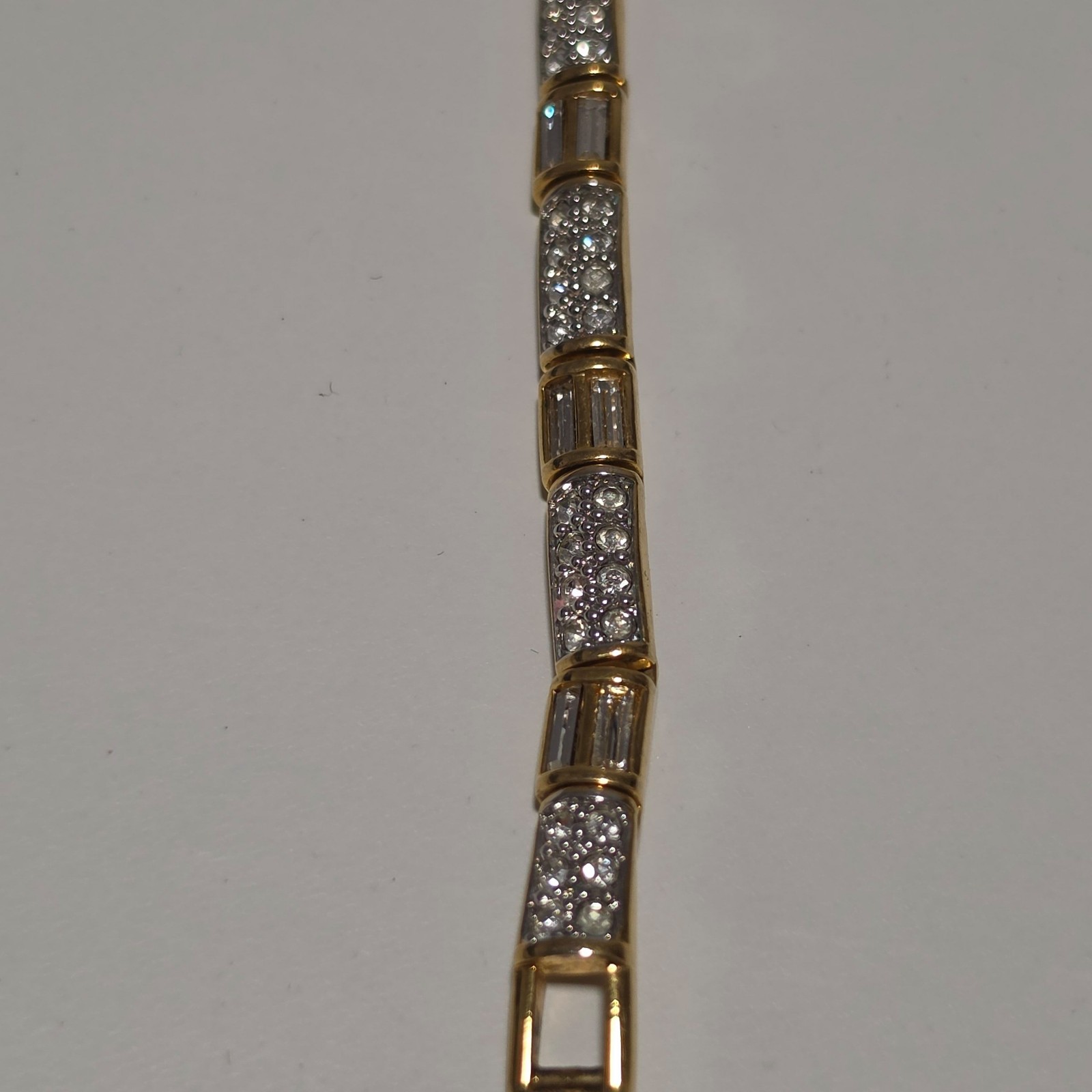 Swarovski Gold Tone & Crystal Tennis Bracelet. B3 image 2