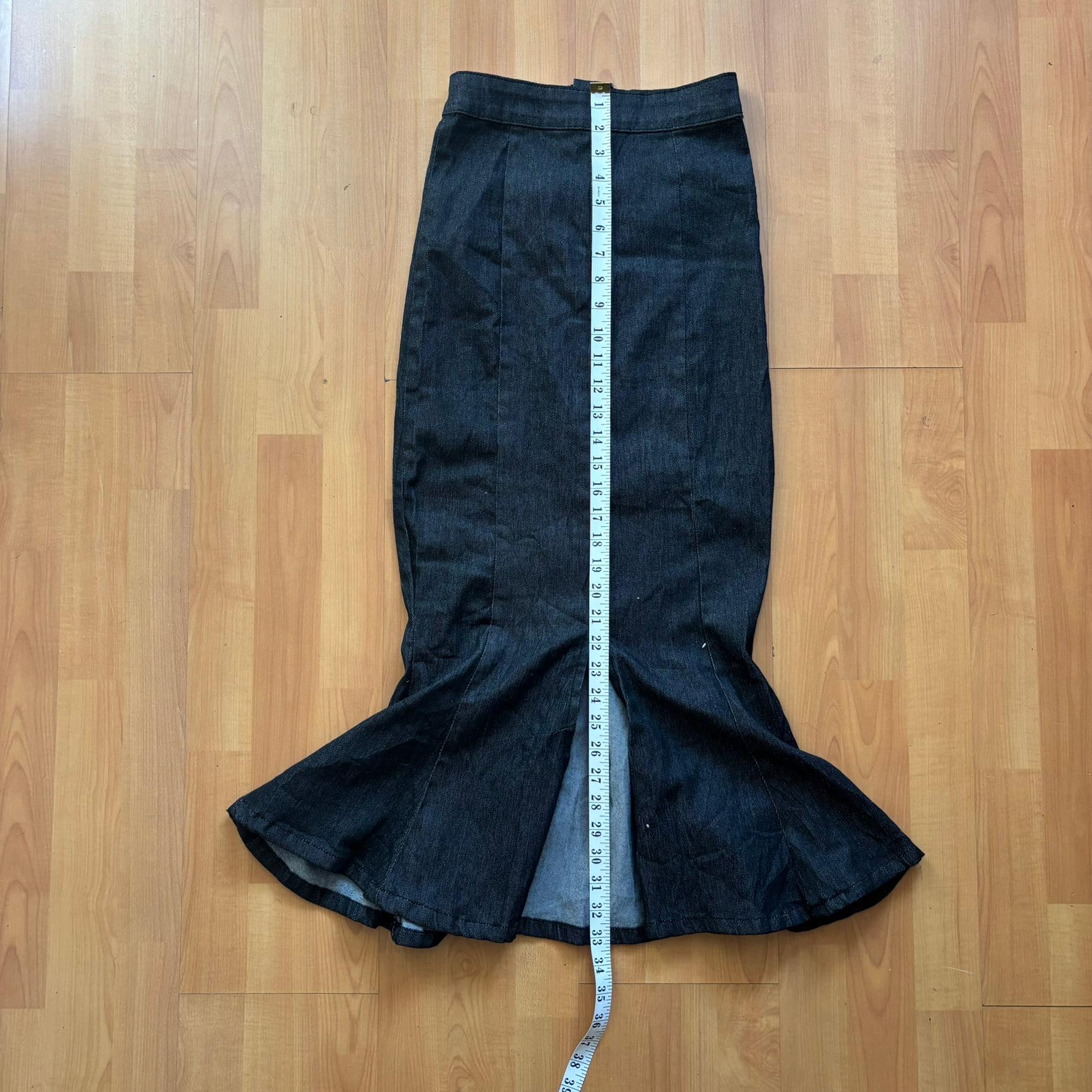 Vintage Dark Denim Mermaid Style Skirt UK 4-6 image 5
