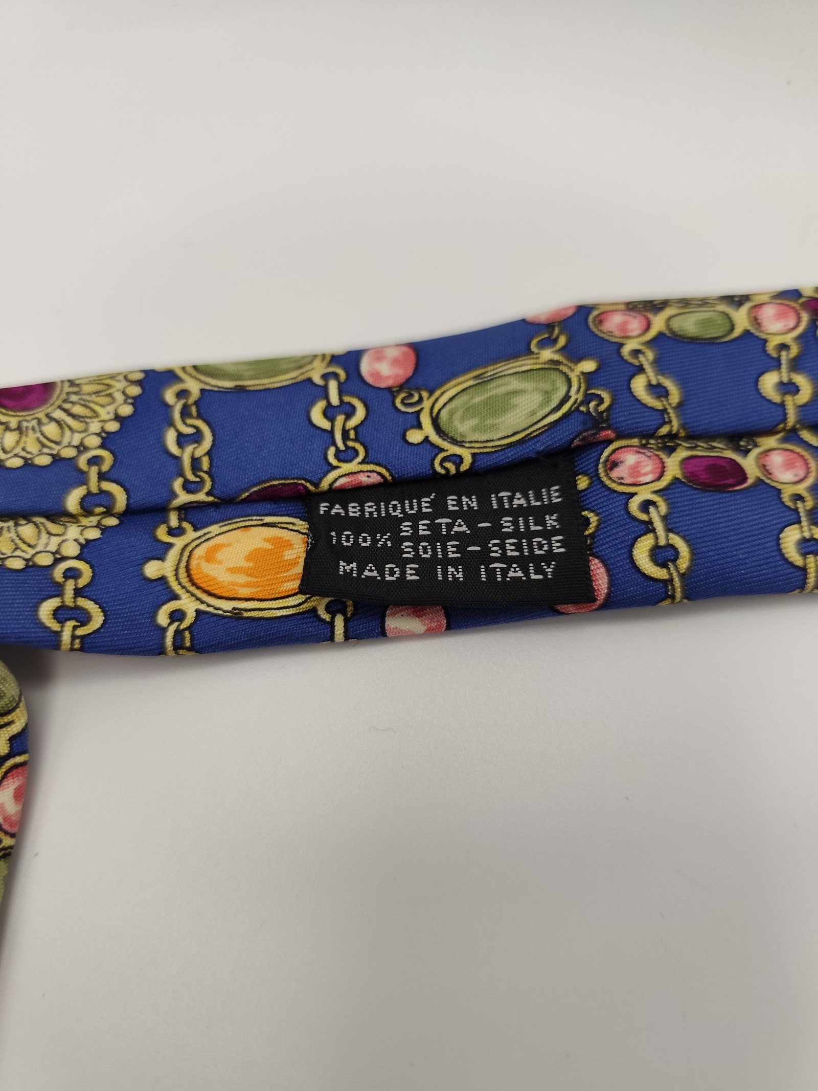 Chanel Blue Multi Patterned Silk Tie Men image 4