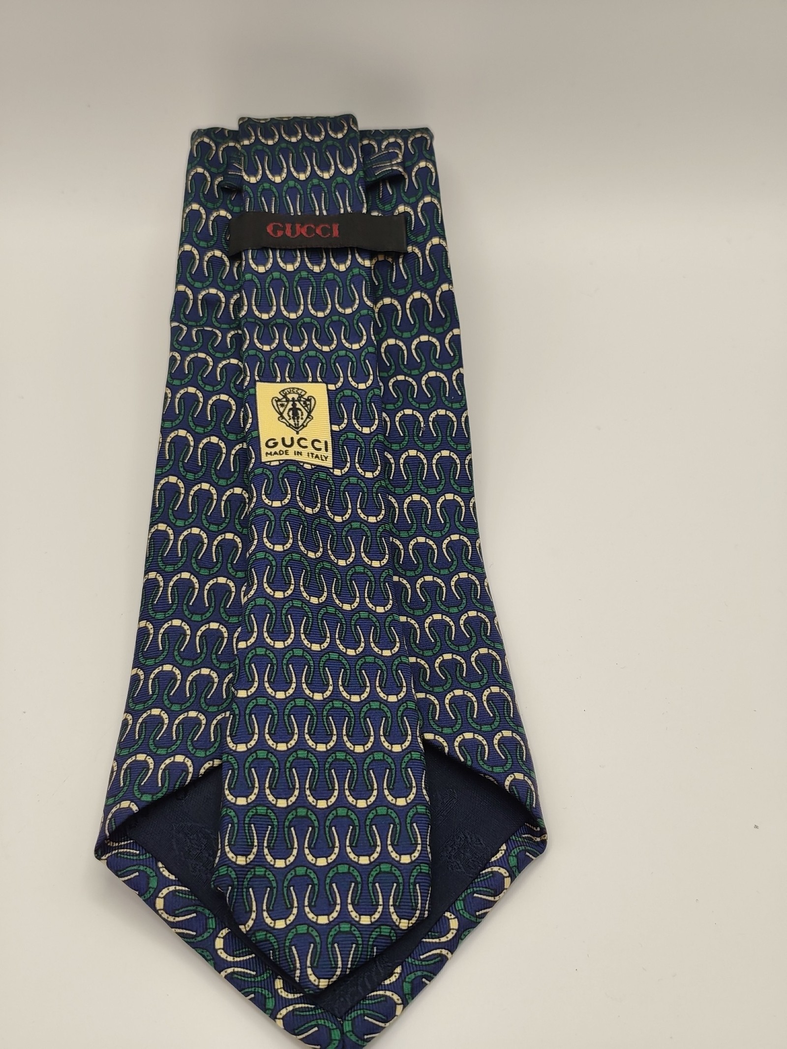 Gucci Men's Blue & Green 100% Silk Tie Made in Italy image 3