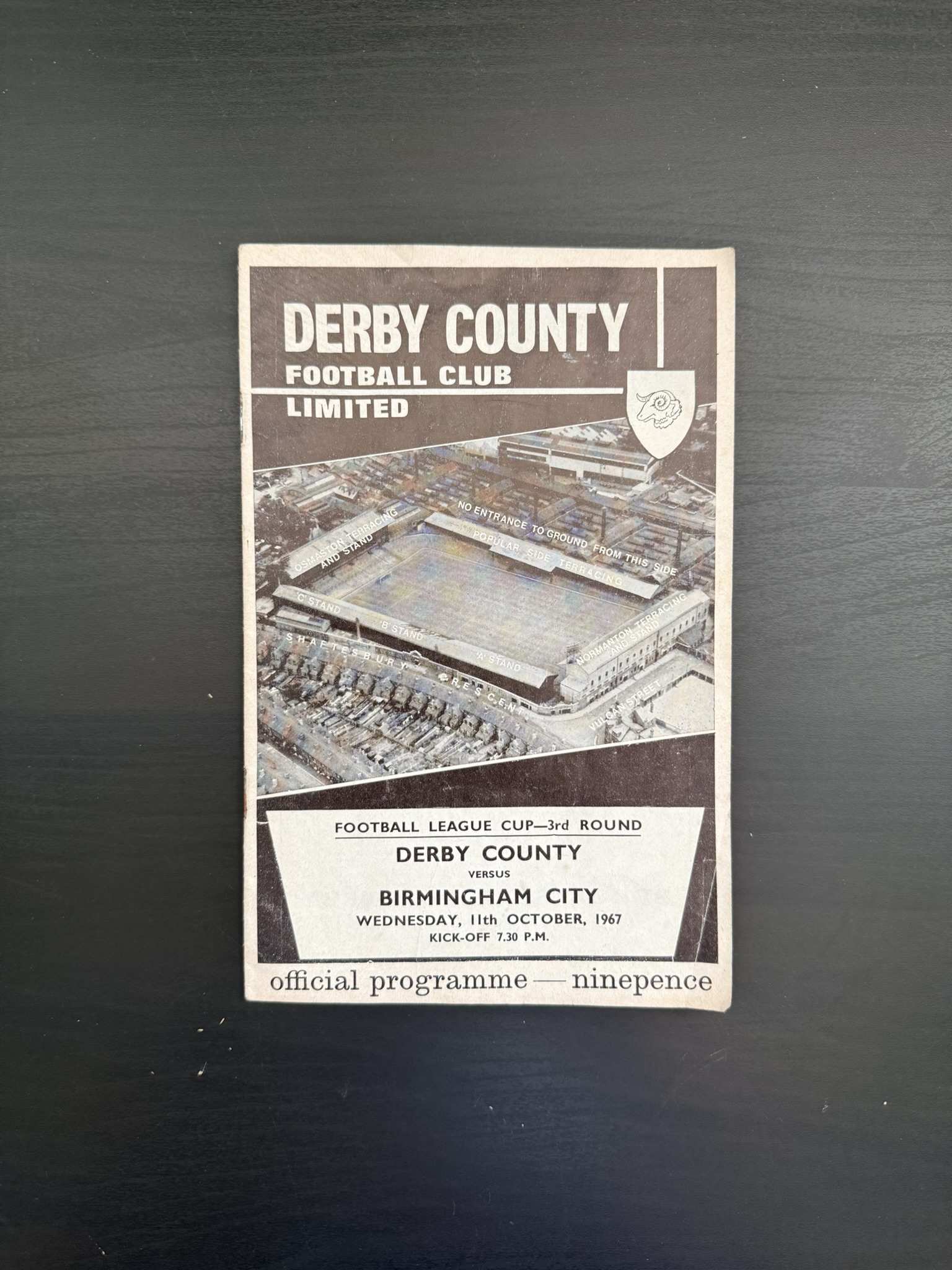 Derby County Football Club Limited 1967 Official Football Programme Birmingham City