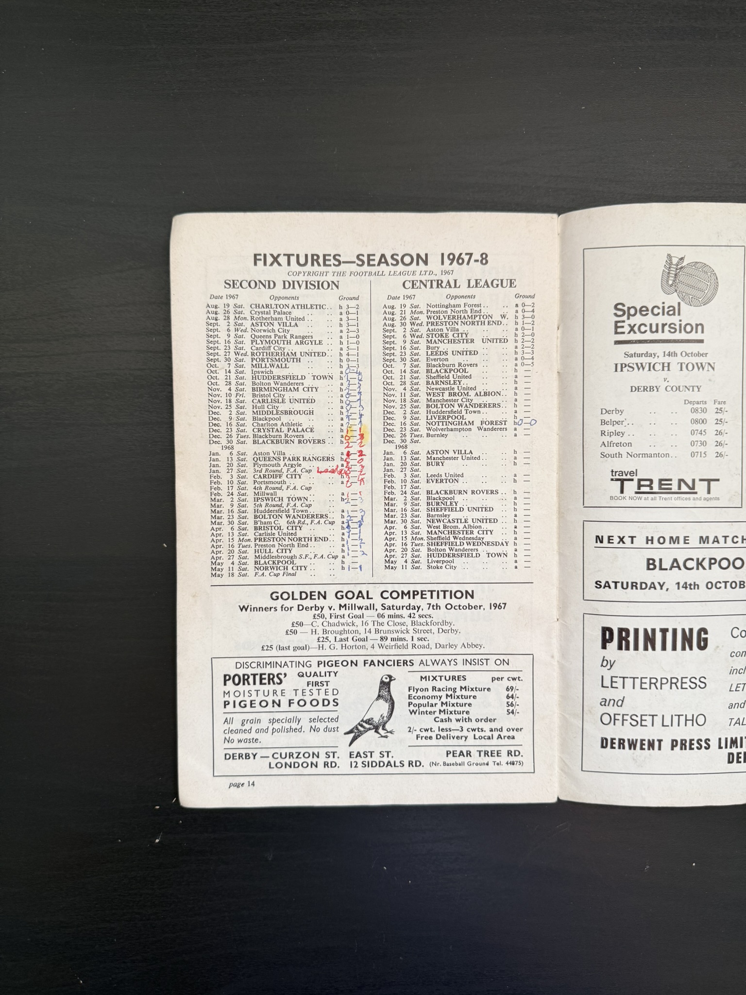 Derby County Football Club Limited 1967 Official Football Programme Birmingham City image 3
