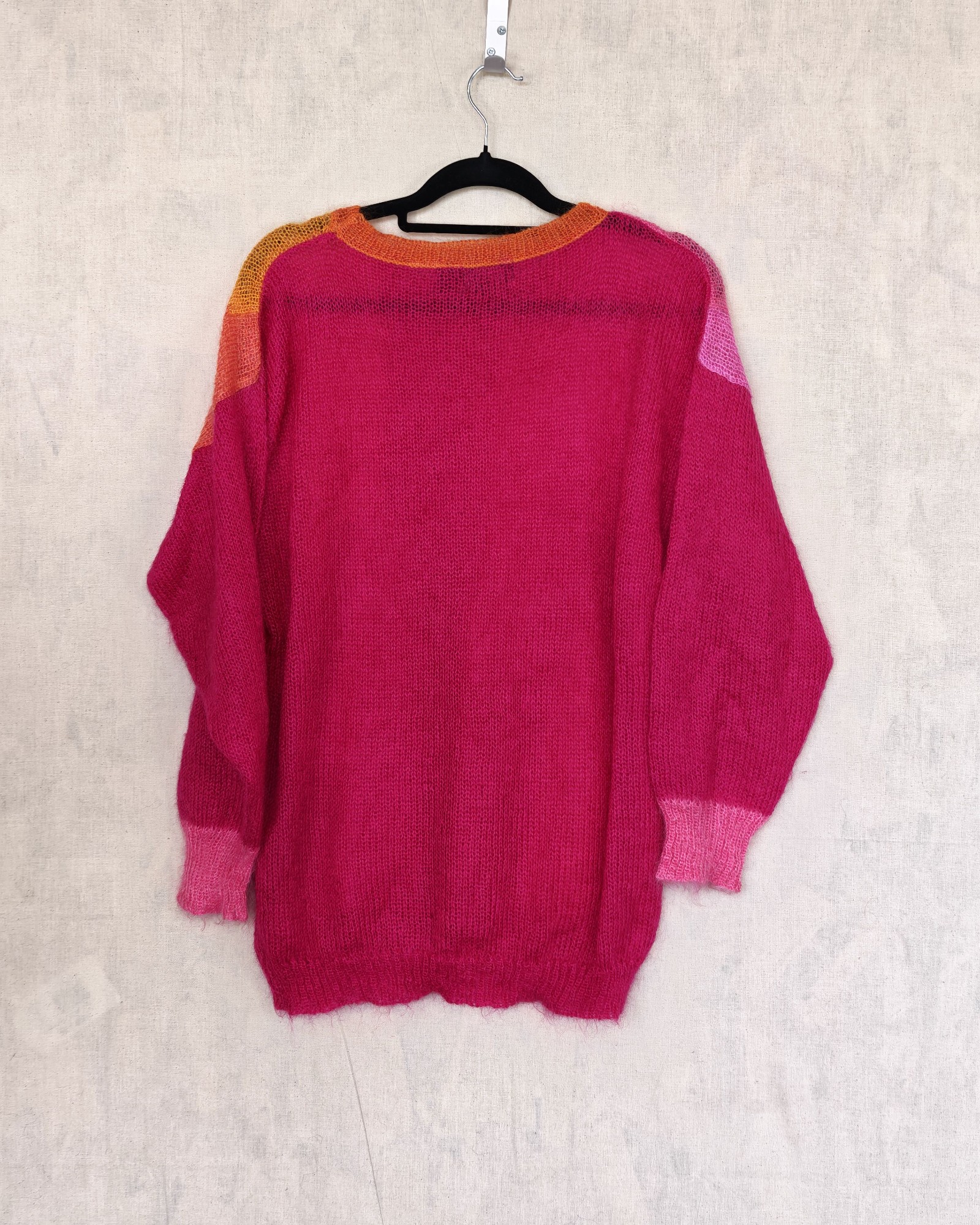 Renée Tener for Jeanne Pierre Pink & Orange Mohair Blend Sweater Large image 3