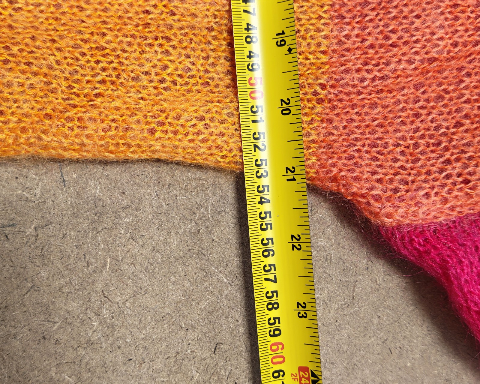 Renée Tener for Jeanne Pierre Pink & Orange Mohair Blend Sweater Large image 4