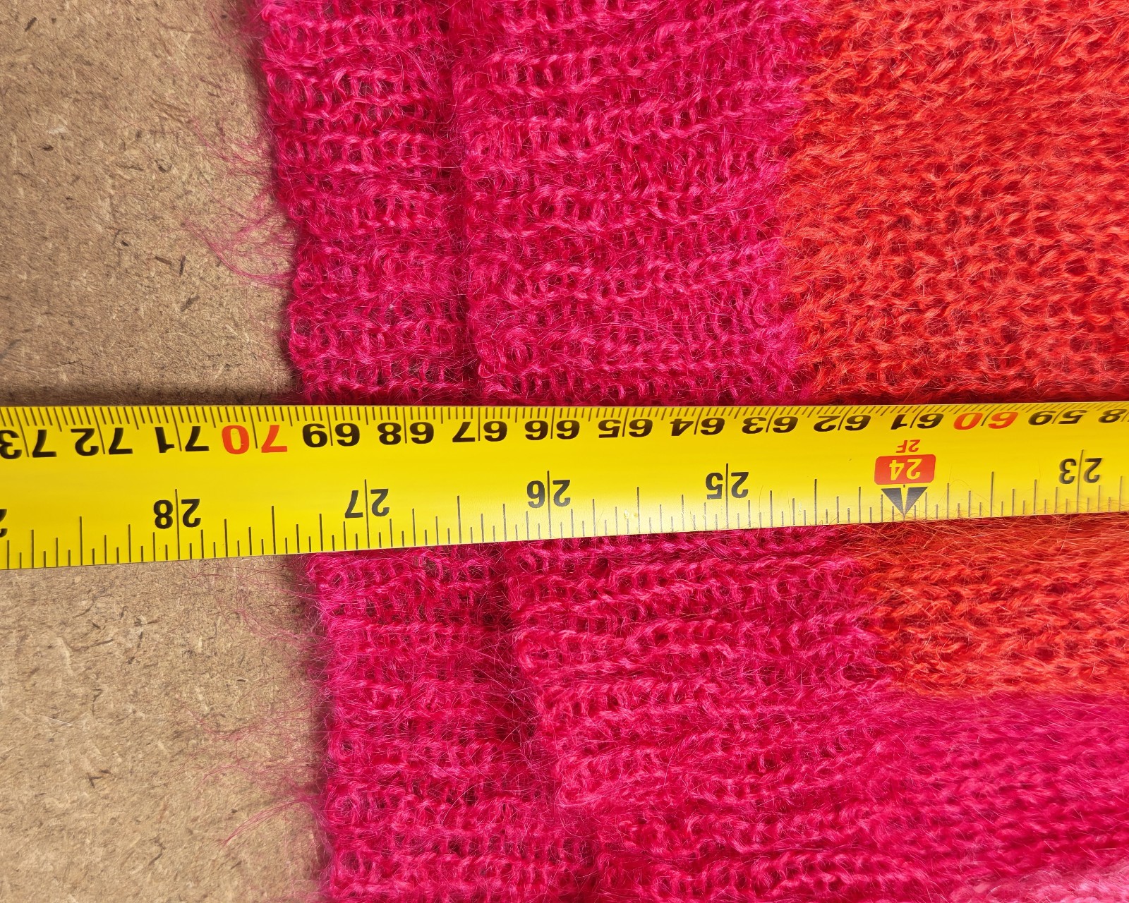 Renée Tener for Jeanne Pierre Pink & Orange Mohair Blend Sweater Large image 5