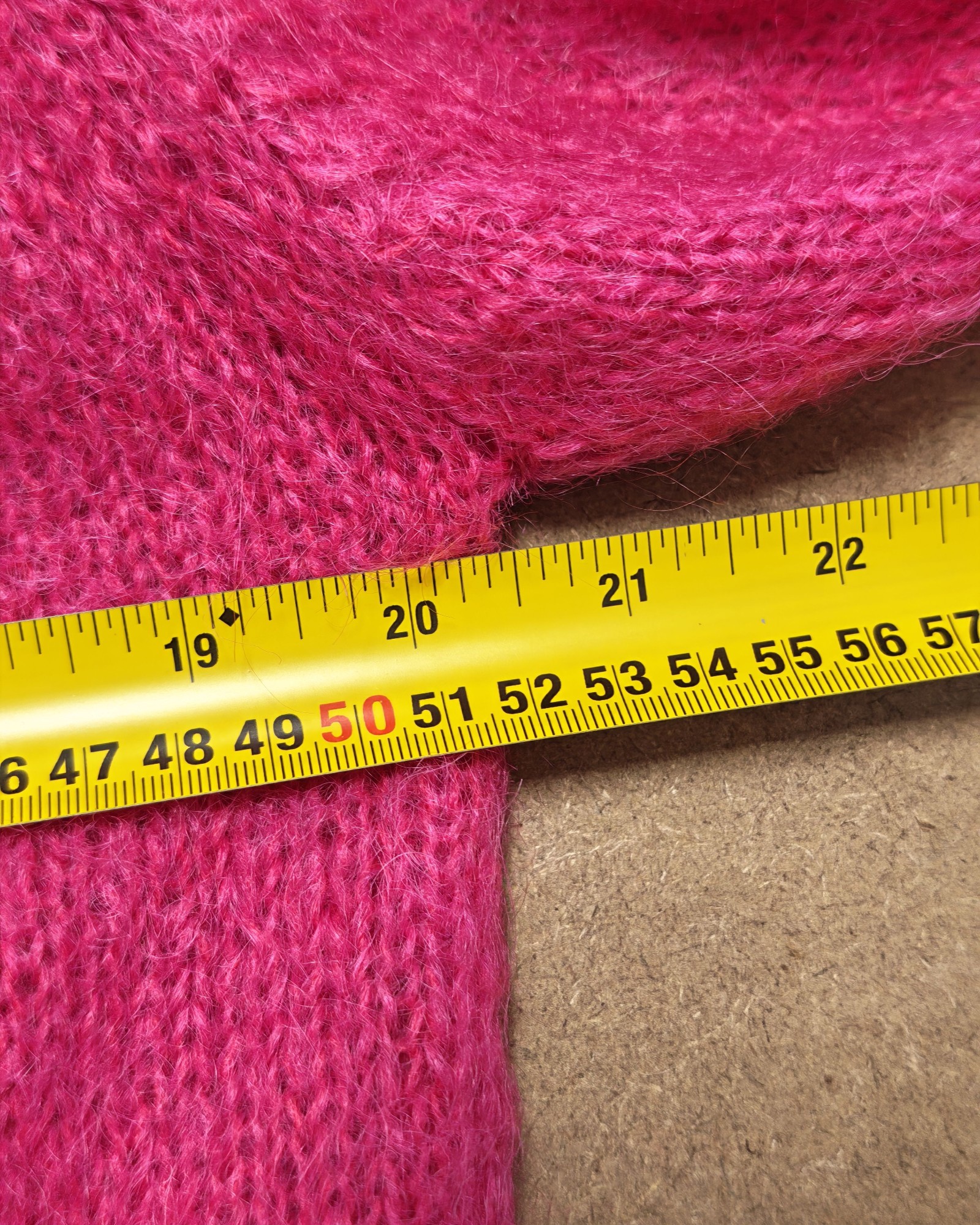 Jennifer Reed Pink Mohair Blend Cardigan Small Crystal Button image 5