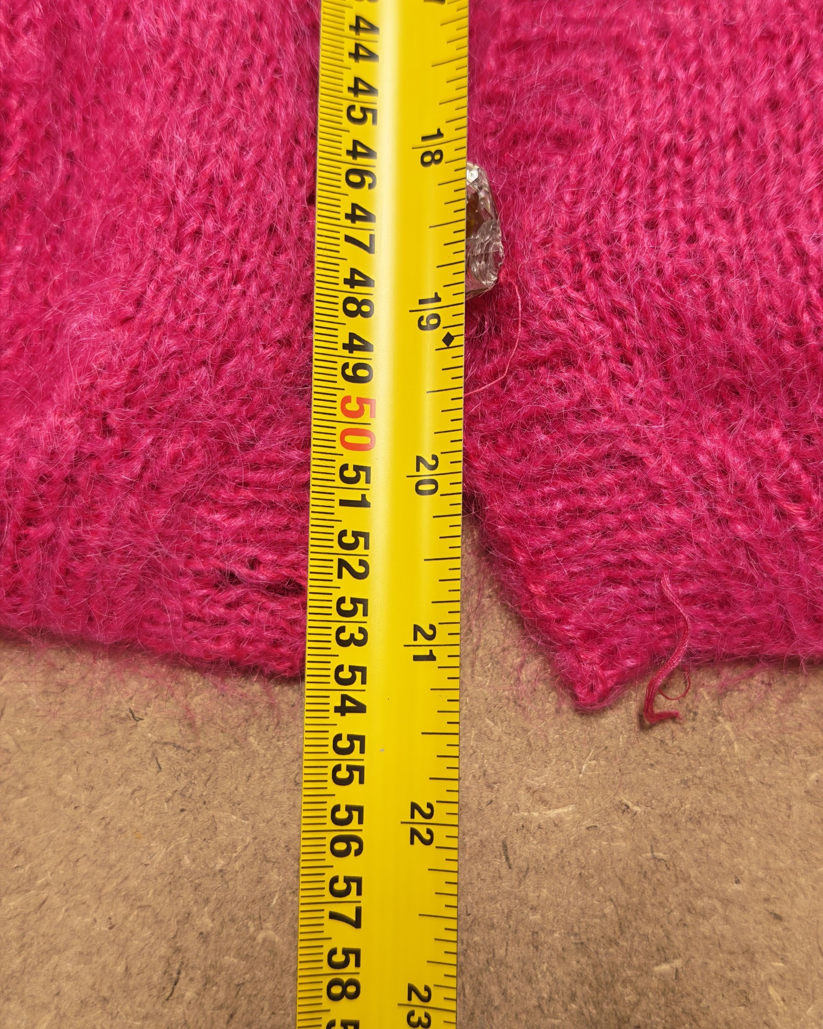 Jennifer Reed Pink Mohair Blend Cardigan Small Crystal Button image 6