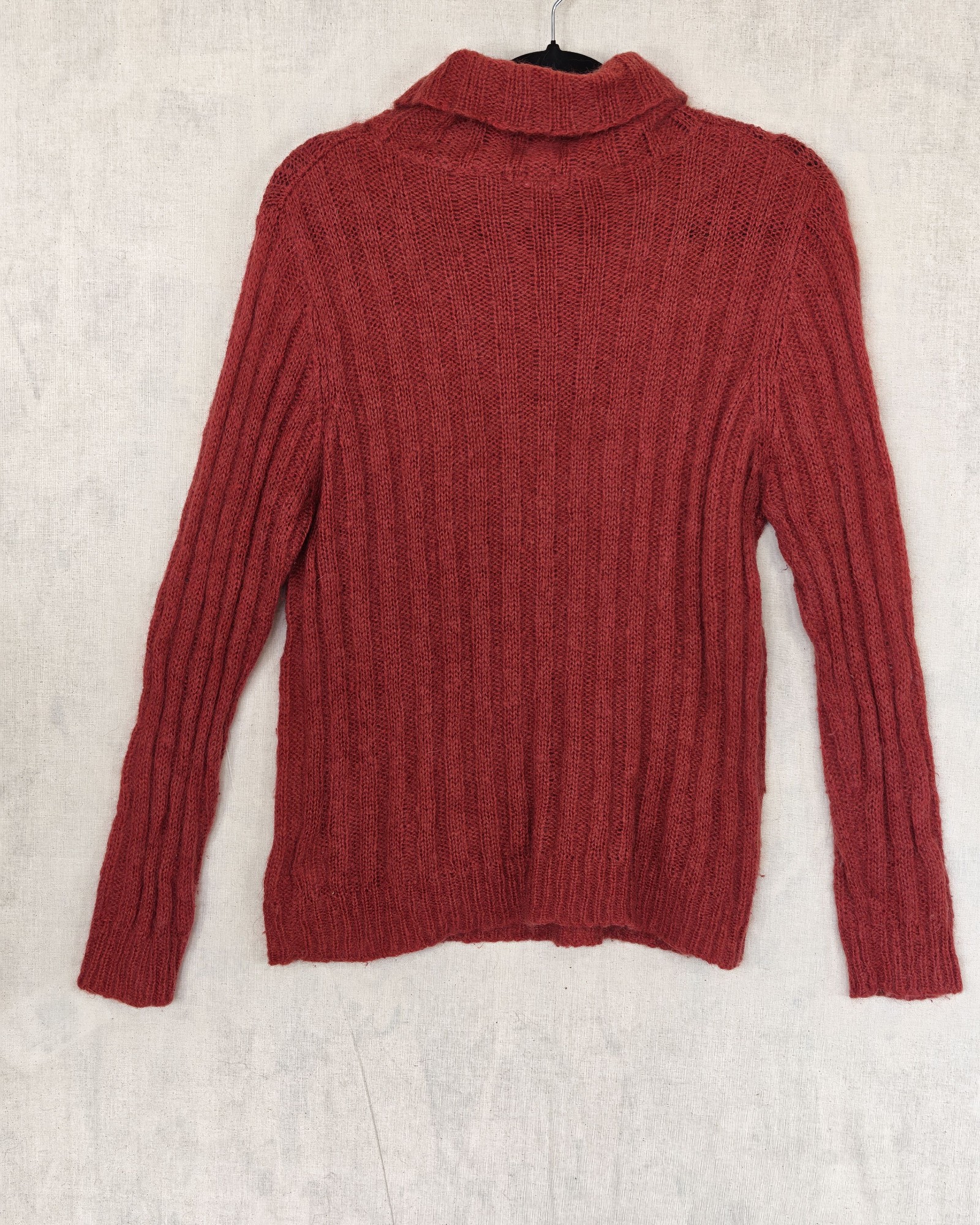 Yarra Trail Rust Ribbed Mohair Blend Roll Neck Sweater Large image 2