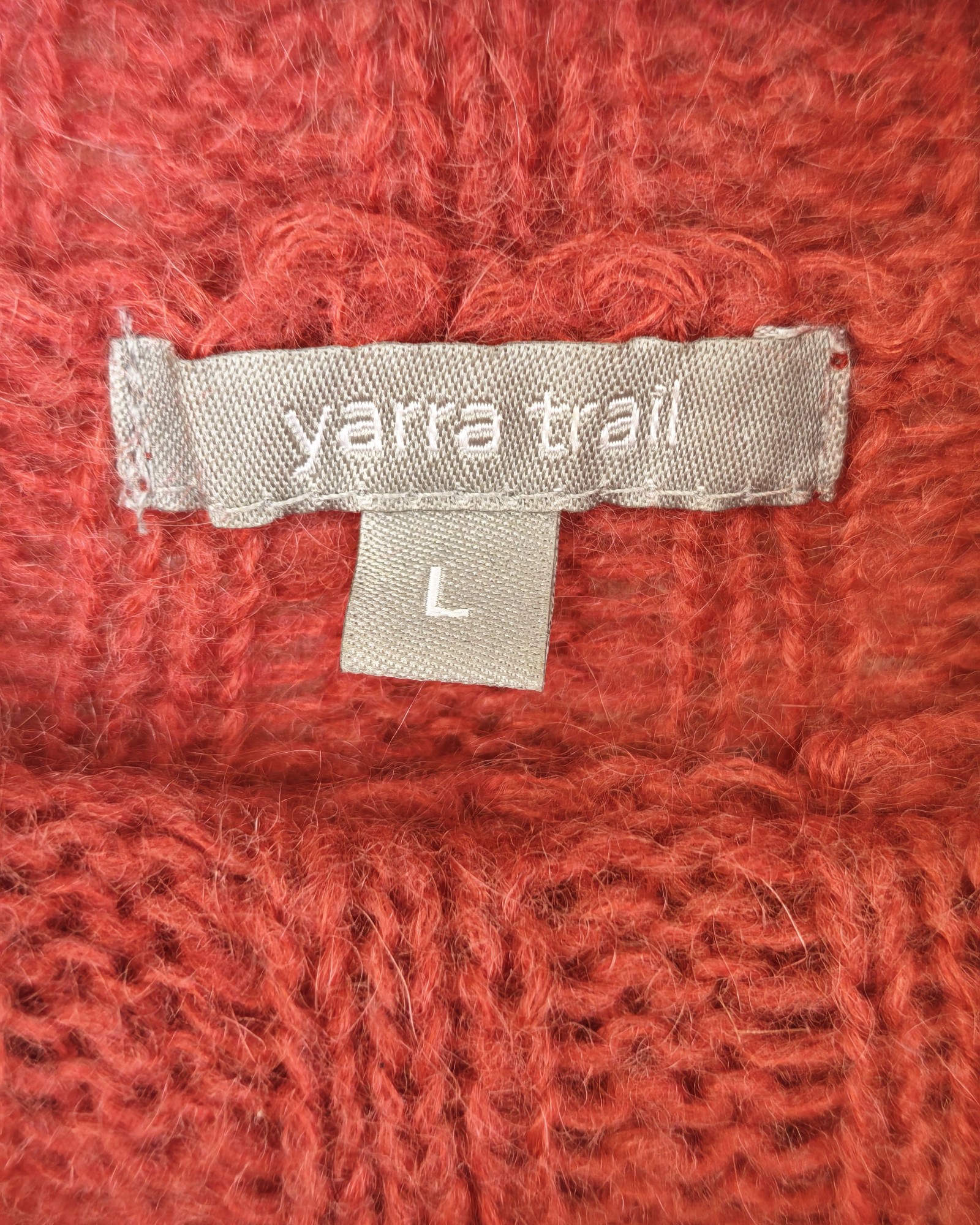 Yarra Trail Rust Ribbed Mohair Blend Roll Neck Sweater Large image 3