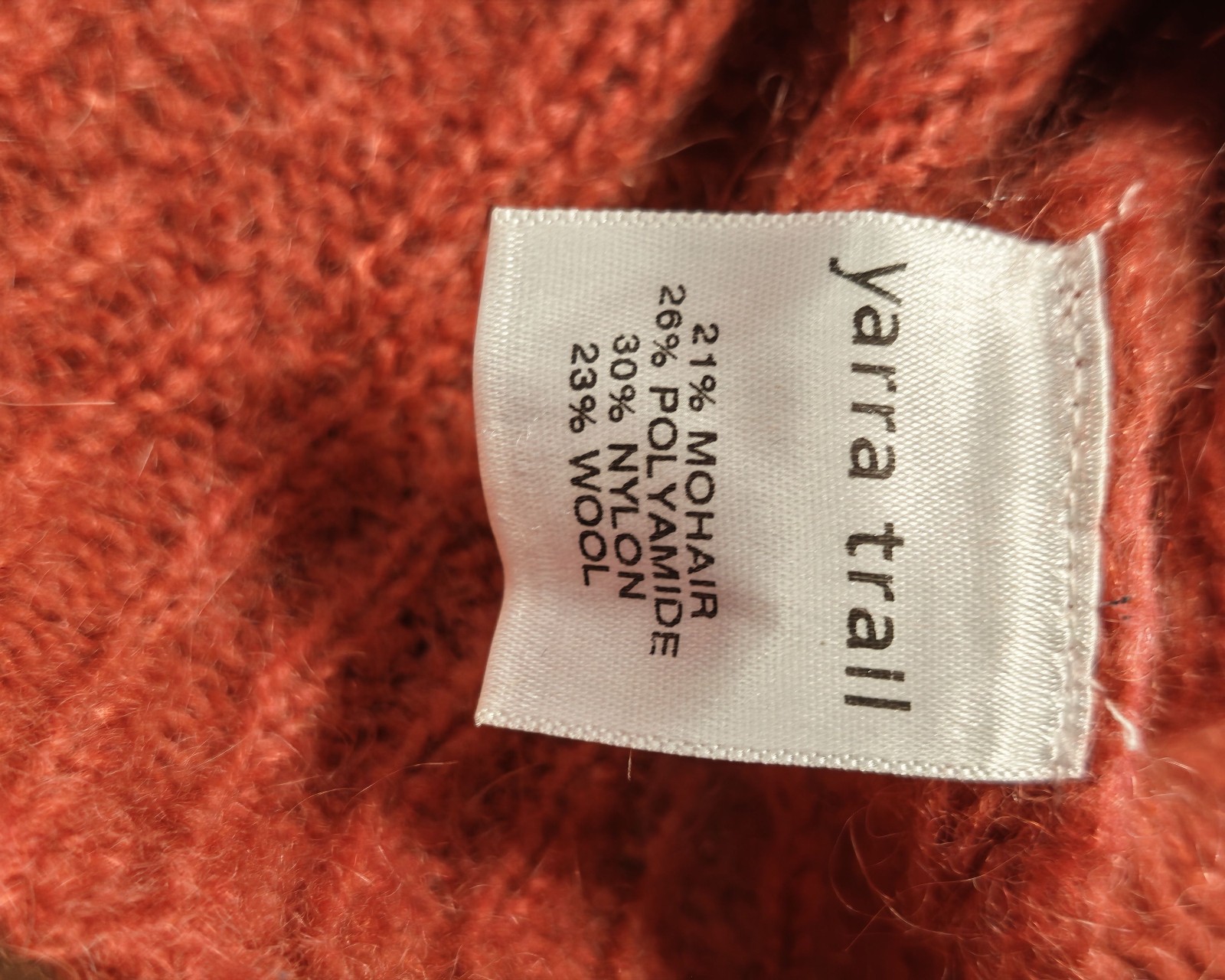 Yarra Trail Rust Ribbed Mohair Blend Roll Neck Sweater Large image 4