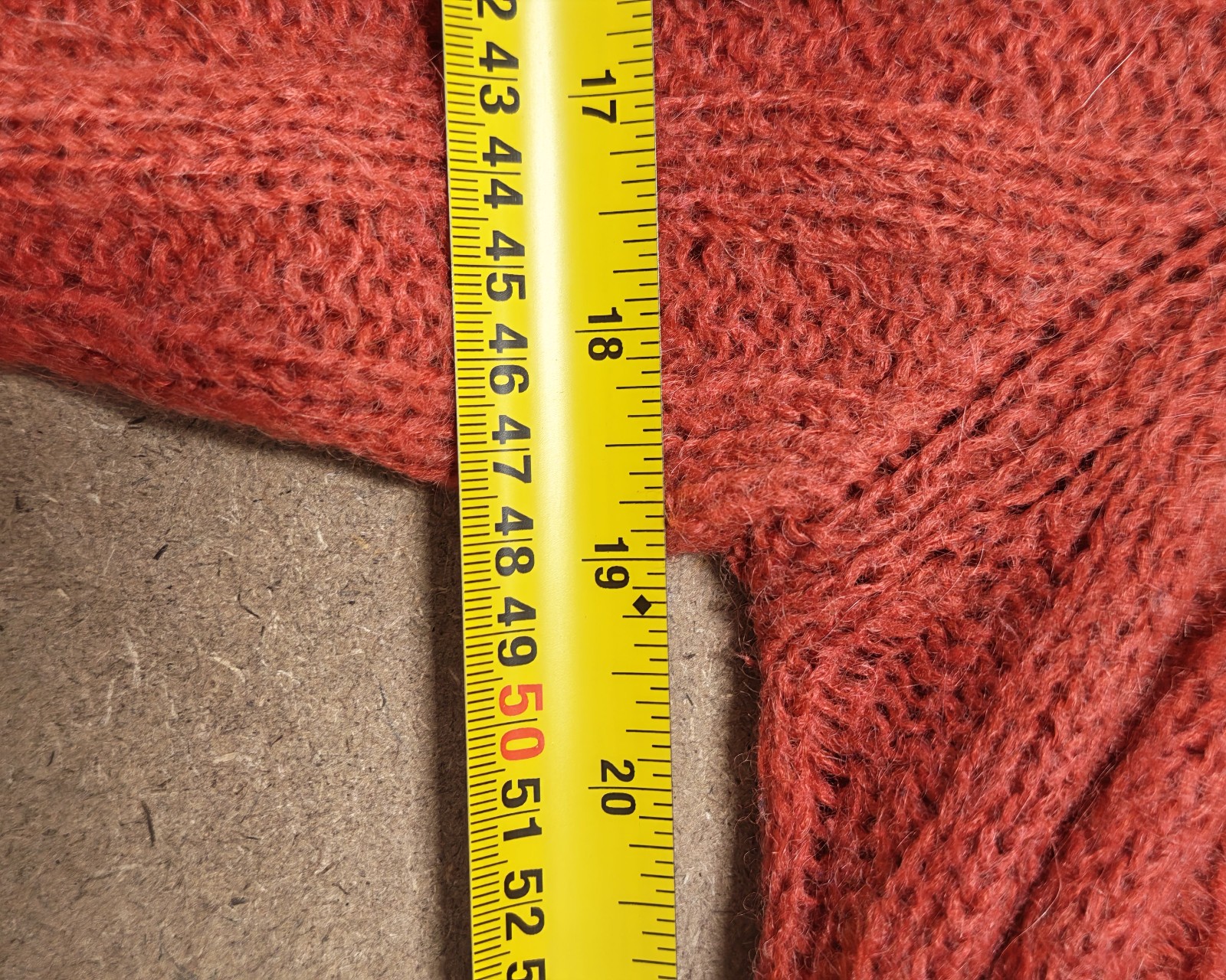 Yarra Trail Rust Ribbed Mohair Blend Roll Neck Sweater Large image 5