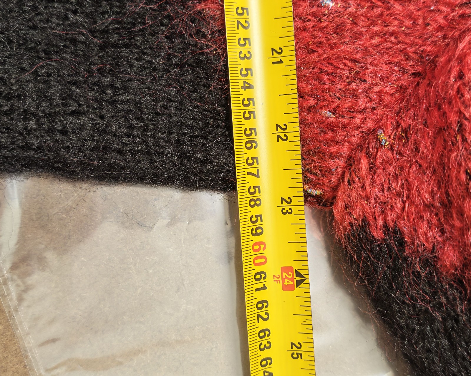 Red, Black & White Geometric Pattern Knit Sweater Large image 3