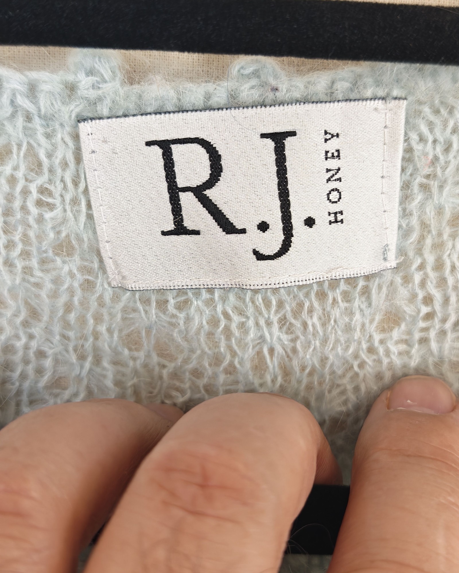 RJ Honey Light Blue Women's Open Knit Cardigan M image 2