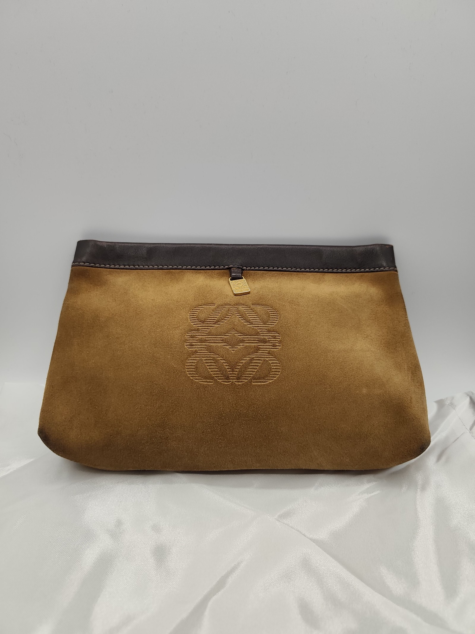 Loewe Women's Brown Suede & Leather Clutch Bag Other