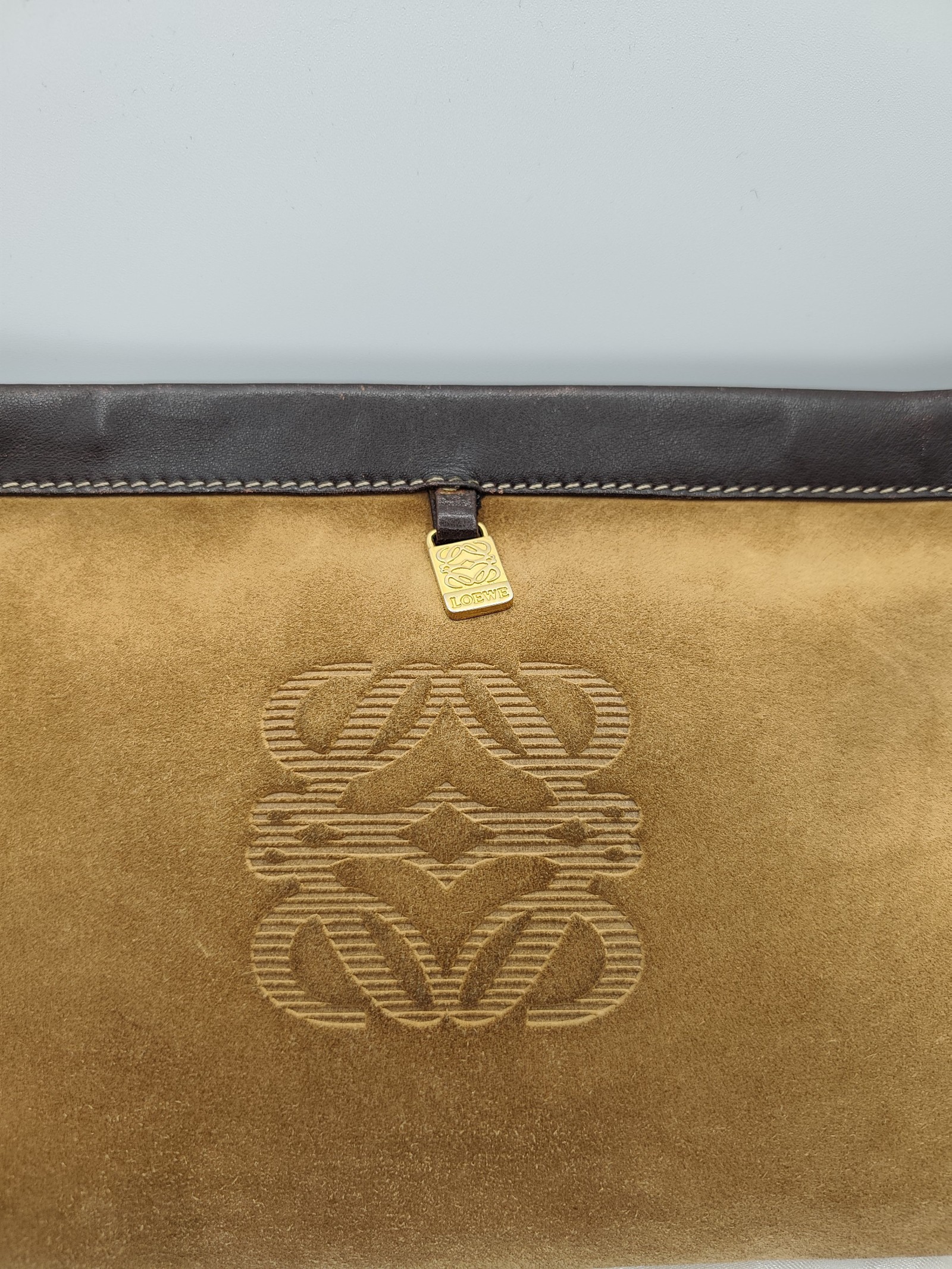 Loewe Women's Brown Suede & Leather Clutch Bag Other image 3