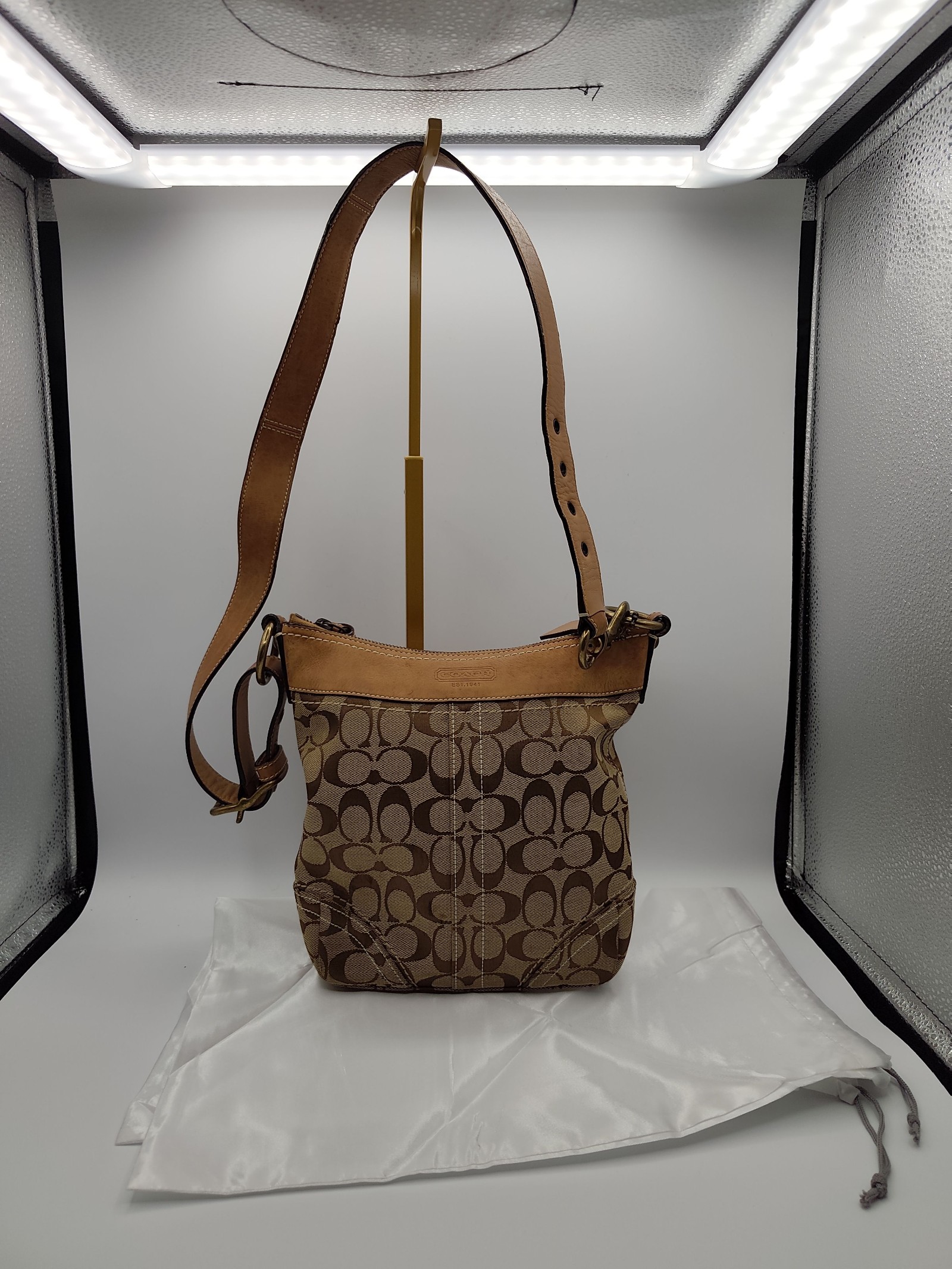Coach Women's Brown Signature Canvas Crossbody Bag Other