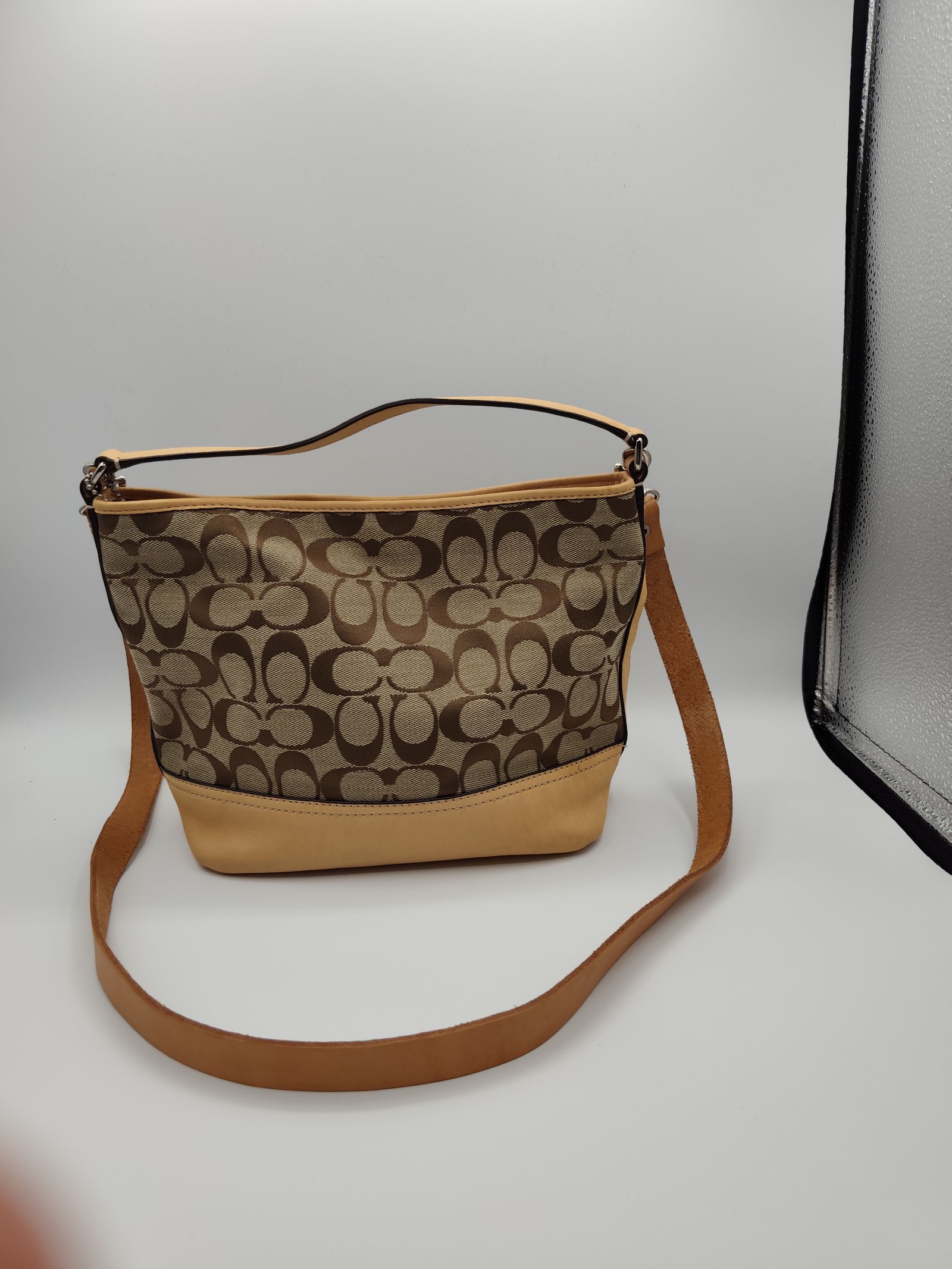 Coach Brown & Beige Signature Canvas Crossbody Bag Other image 3