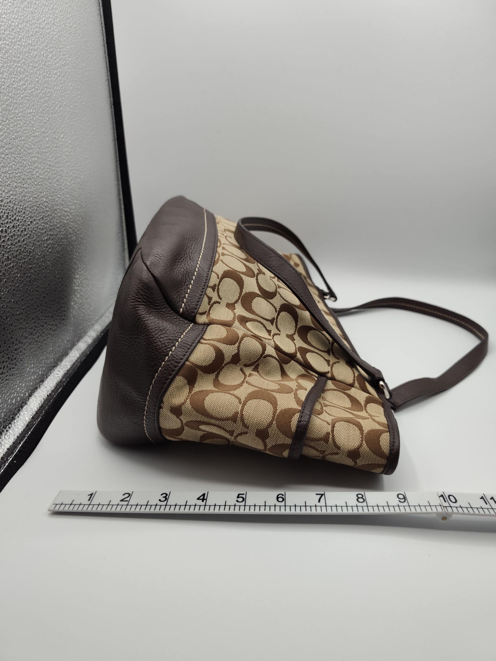Coach Women's Brown Signature Tote Bag image 8