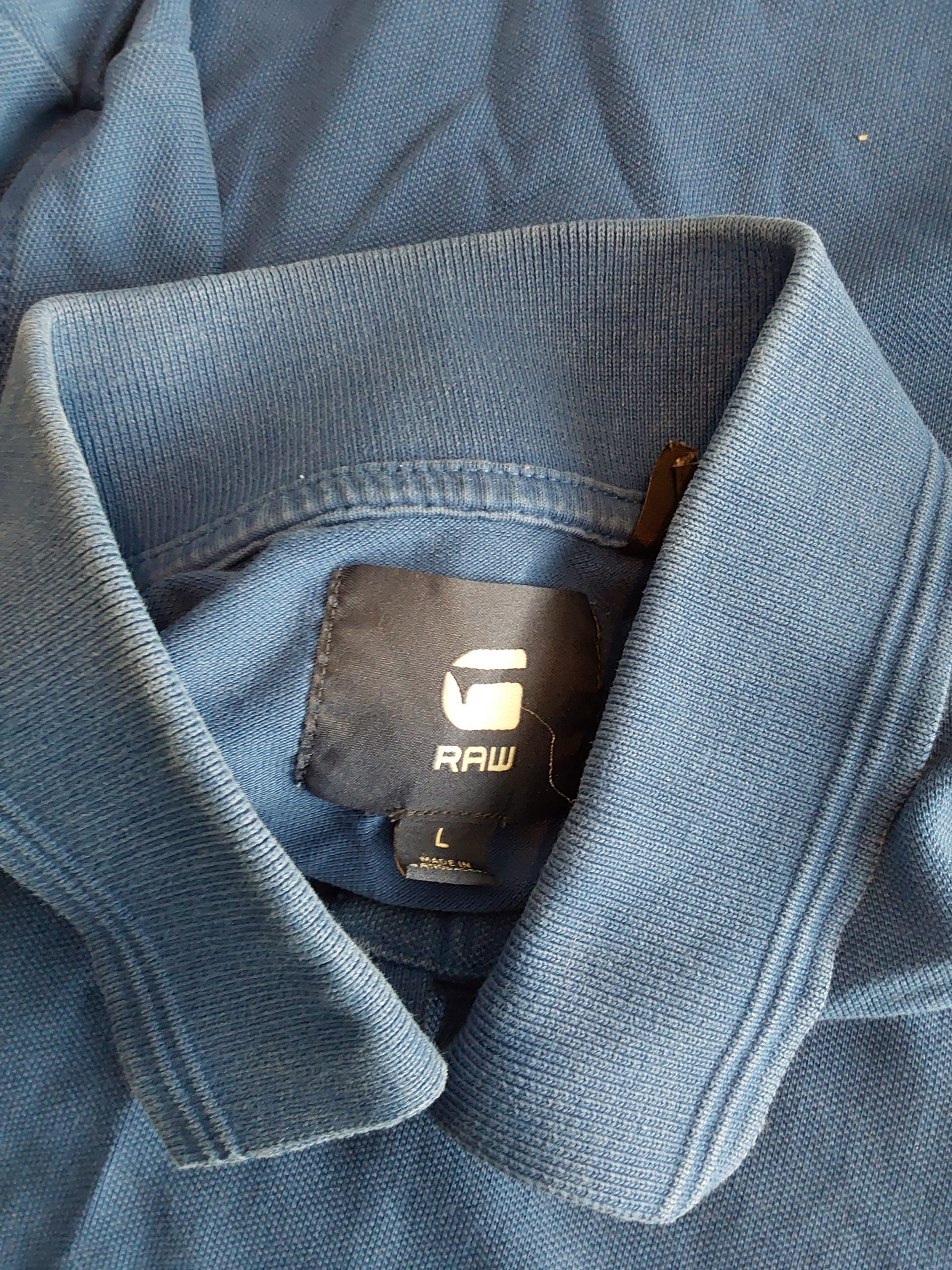 G-Star Raw Men's Blue Polo Shirt Large Cotton Y2K Casual image 3