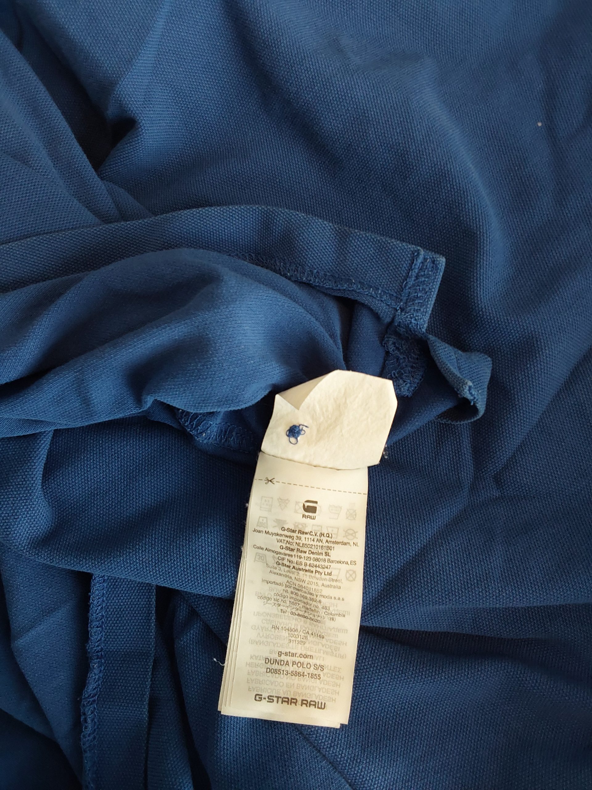 G-Star Raw Men's Blue Polo Shirt Large Cotton Y2K Casual image 5