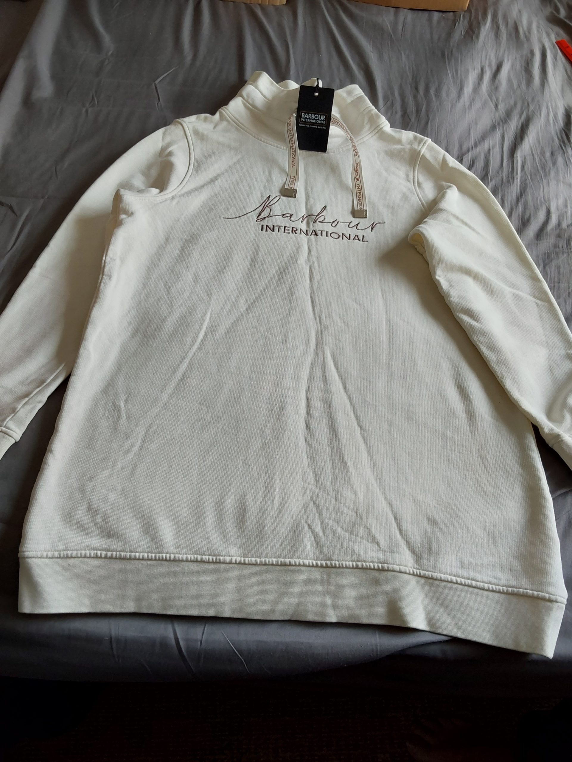 Barbour International Women's Cream Sweatshirt UK 14 Large BNWT