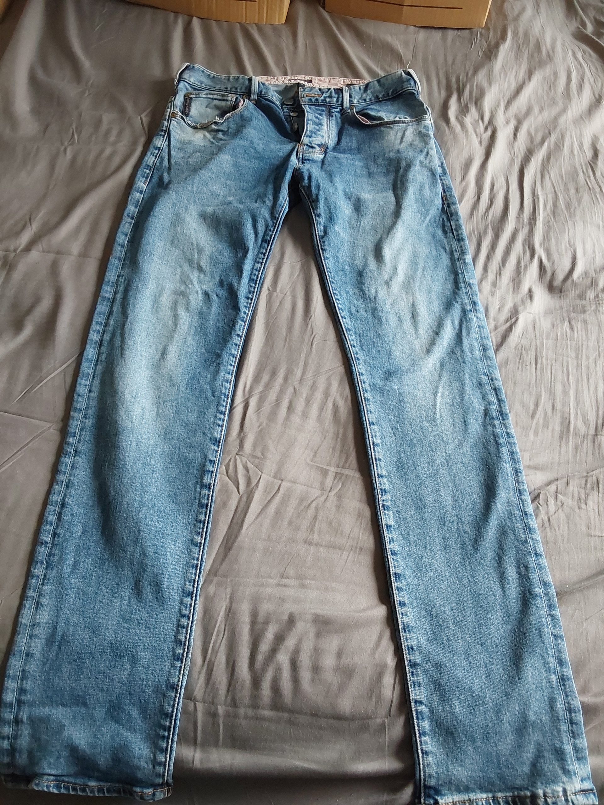 Armani Jeans Light Blue Slim Jeans 30 Waist 32 Inside Leg Mens Button Fly