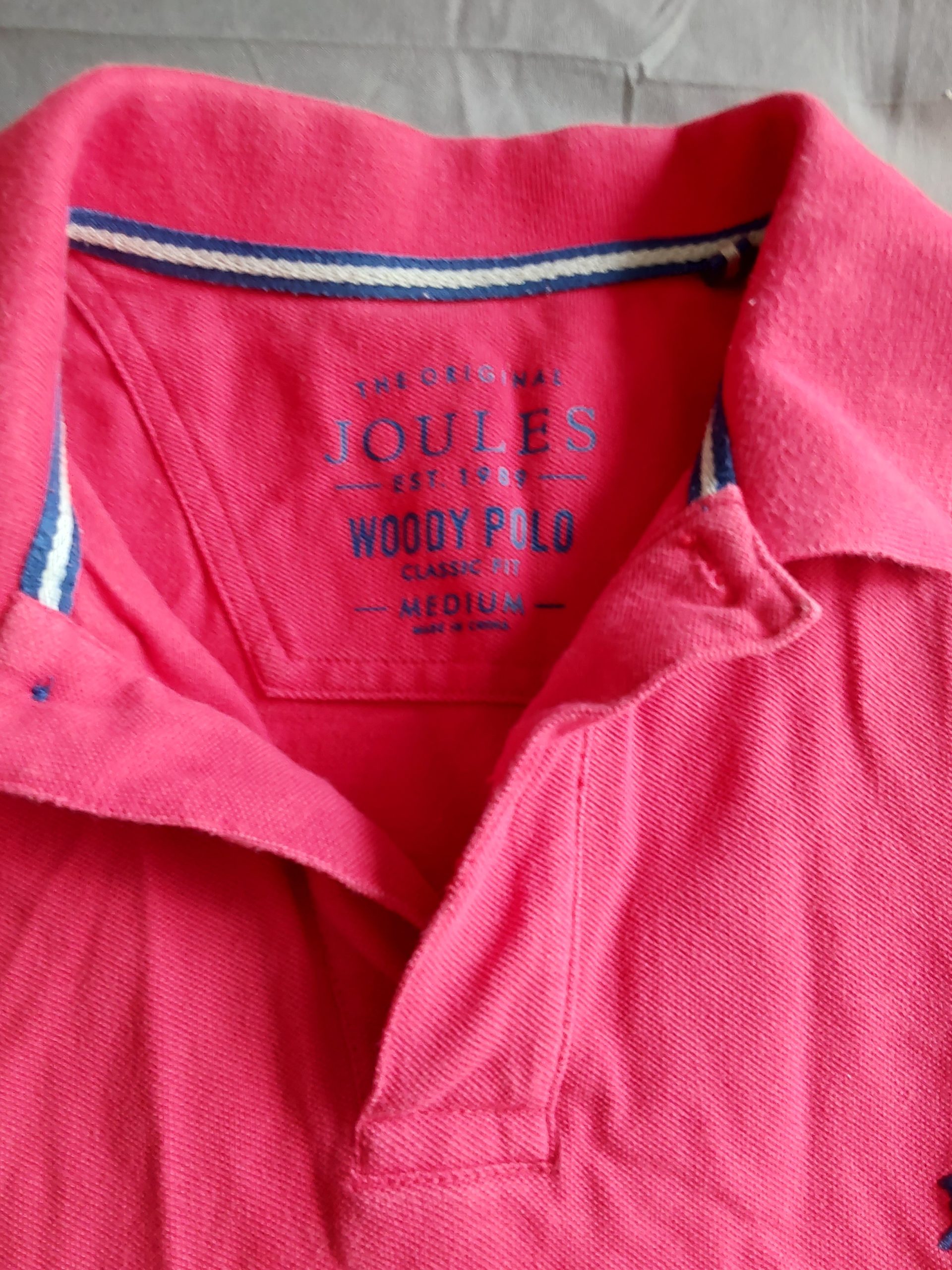 Joules Red Woody Polo Medium Classic Fit Cotton Polo Shirt image 3