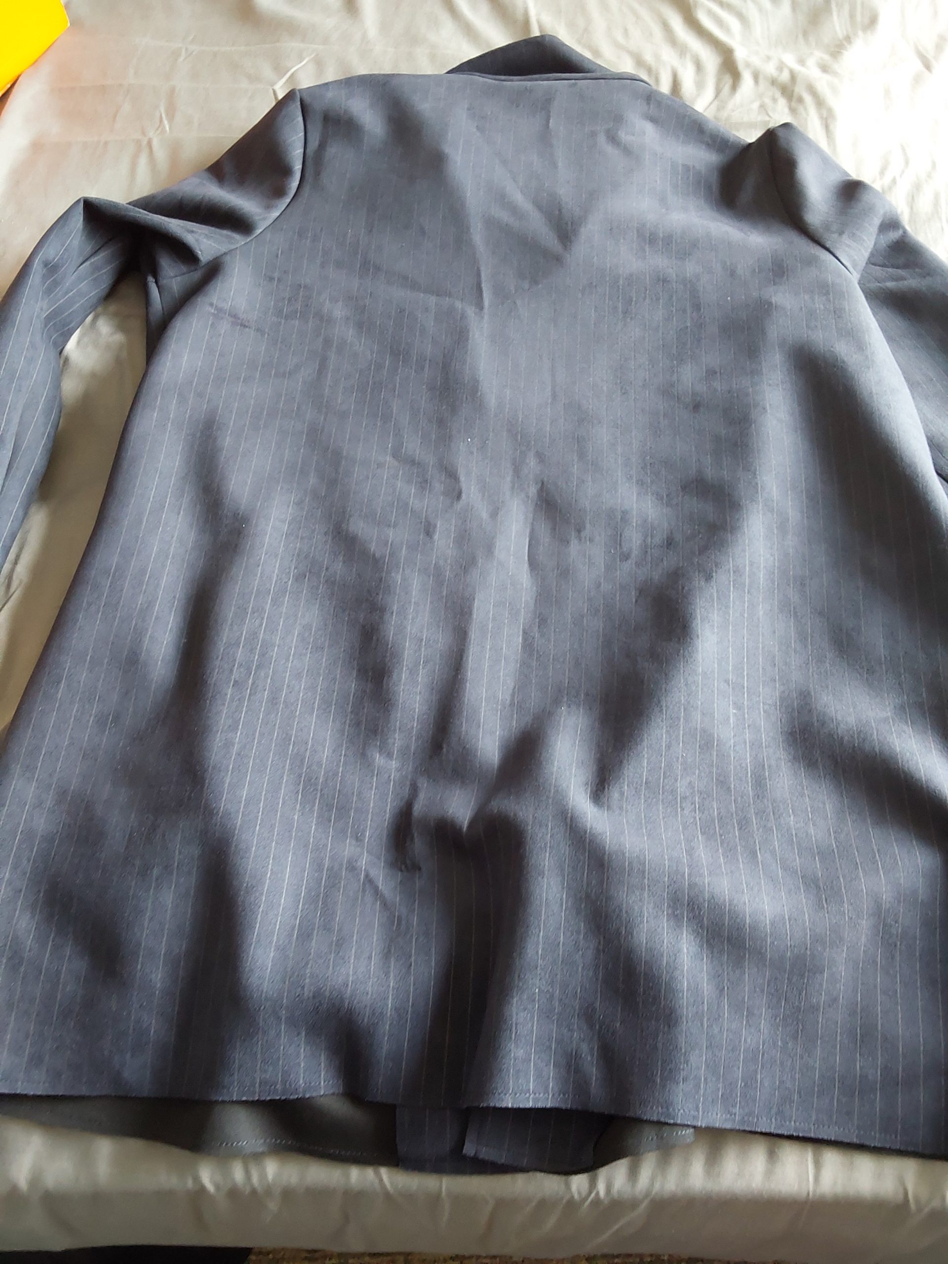 Dunnes Navy Pinstripe Coat Large Stretch Machine Washable BNWT image 6
