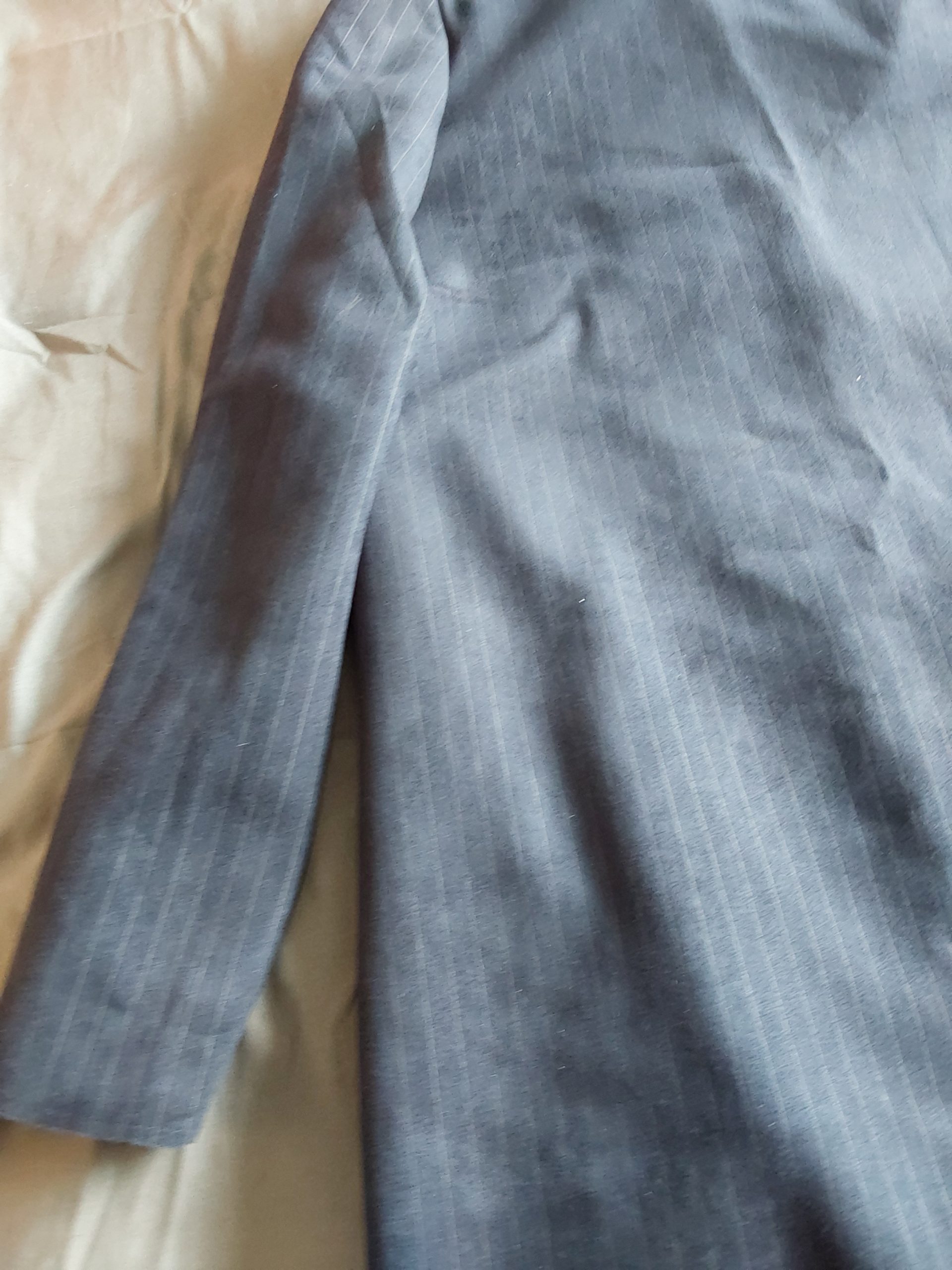 Dunnes Navy Pinstripe Coat Large Stretch Machine Washable BNWT image 7