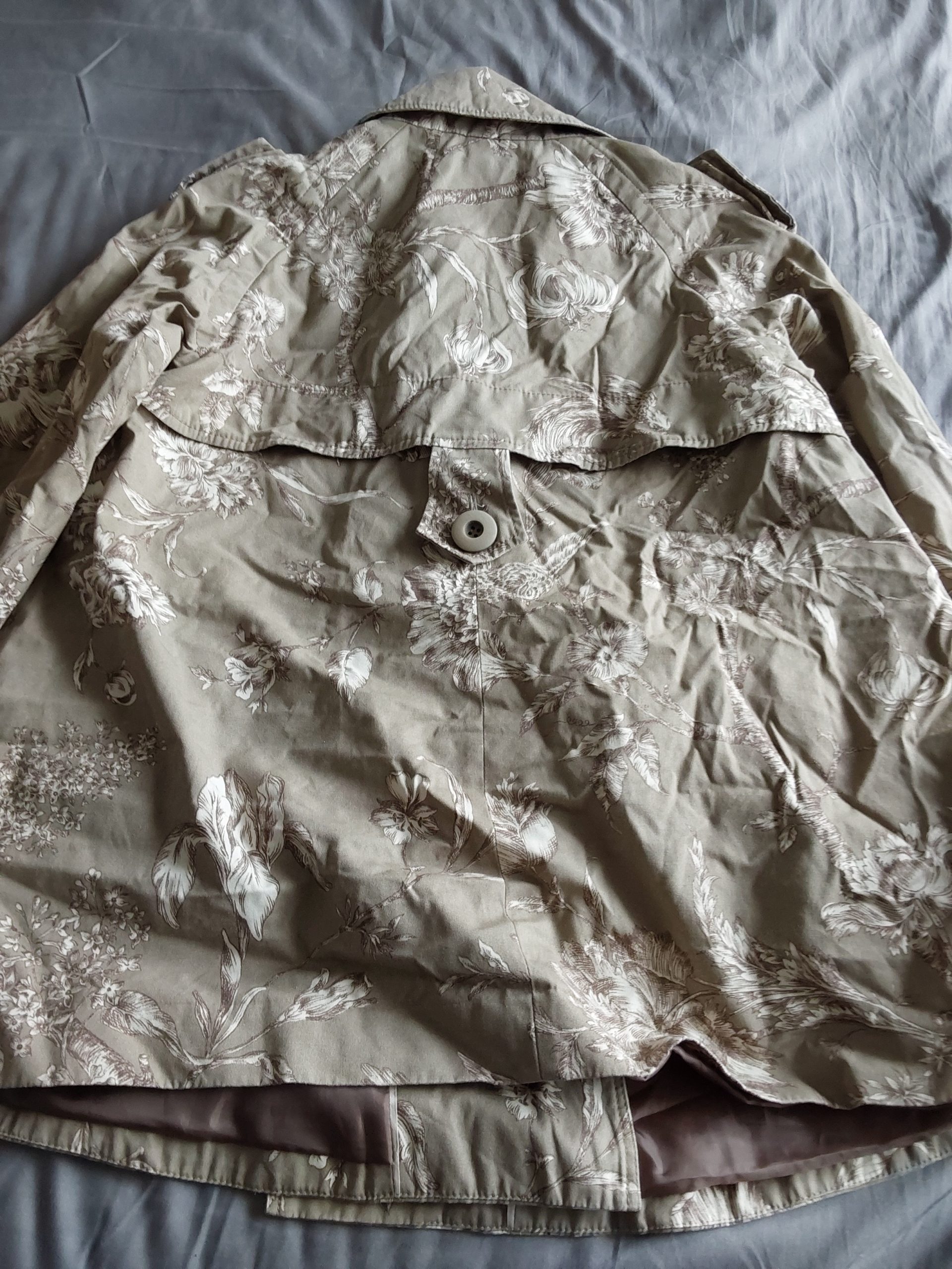 Next Beige Floral Print Lightweight Coat Size 12 Stunning Pattern image 5