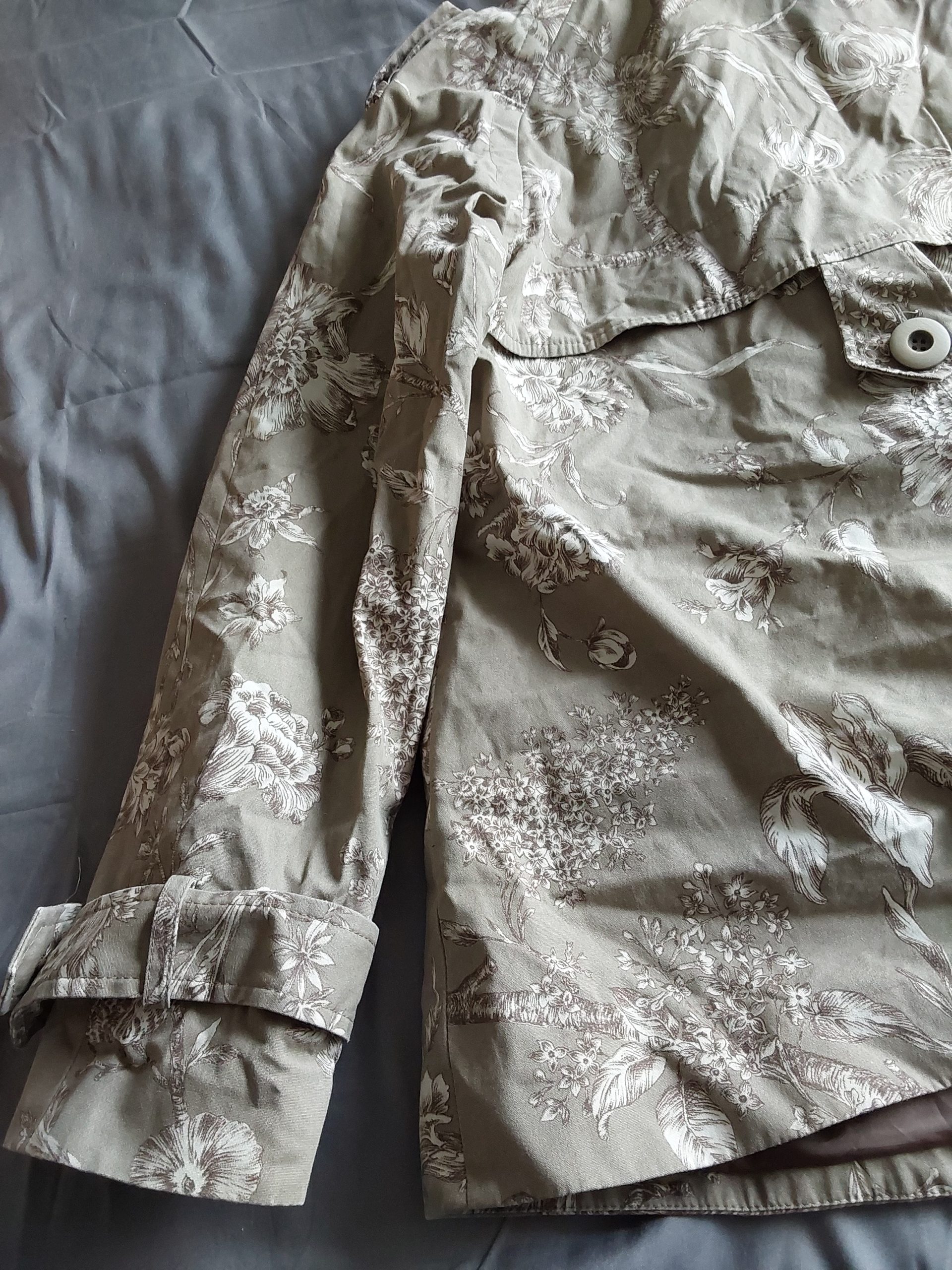 Next Beige Floral Print Lightweight Coat Size 12 Stunning Pattern image 6