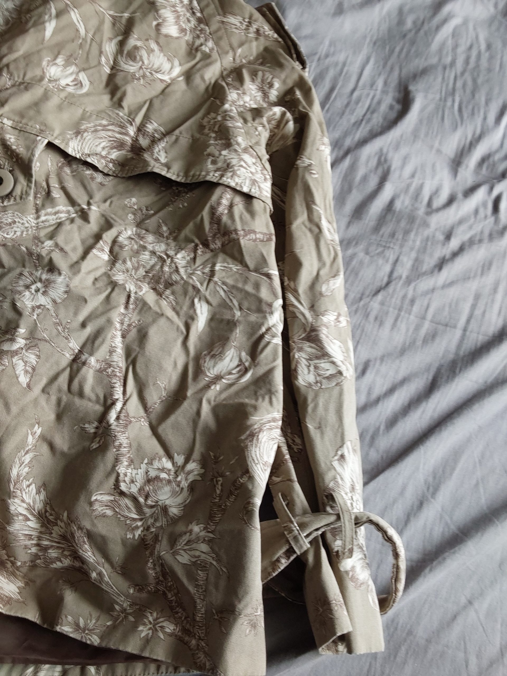 Next Beige Floral Print Lightweight Coat Size 12 Stunning Pattern image 7