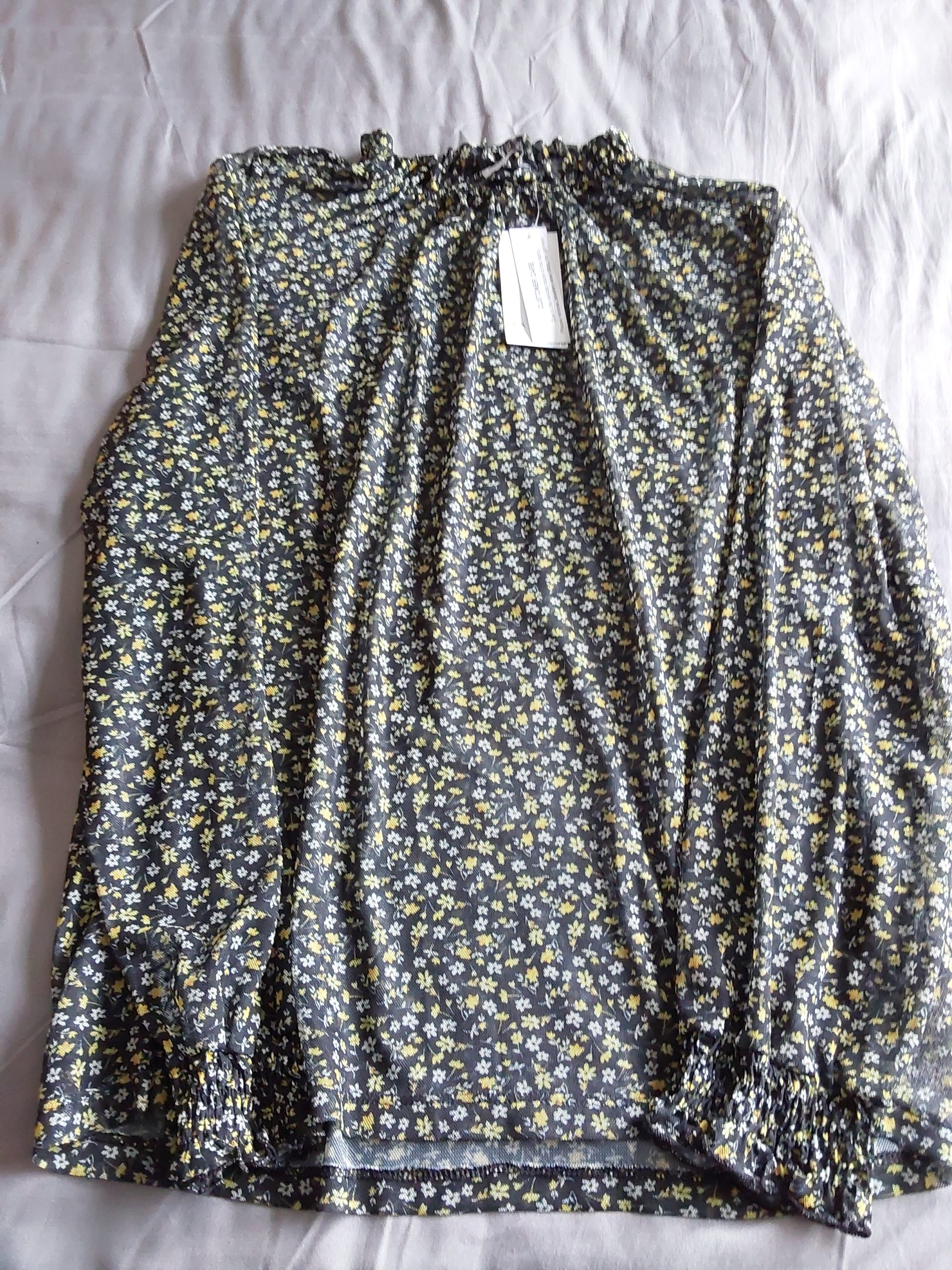 Papaya Black & Yellow Floral Rayon Blend Blouse UK 12 New Ladies Womans