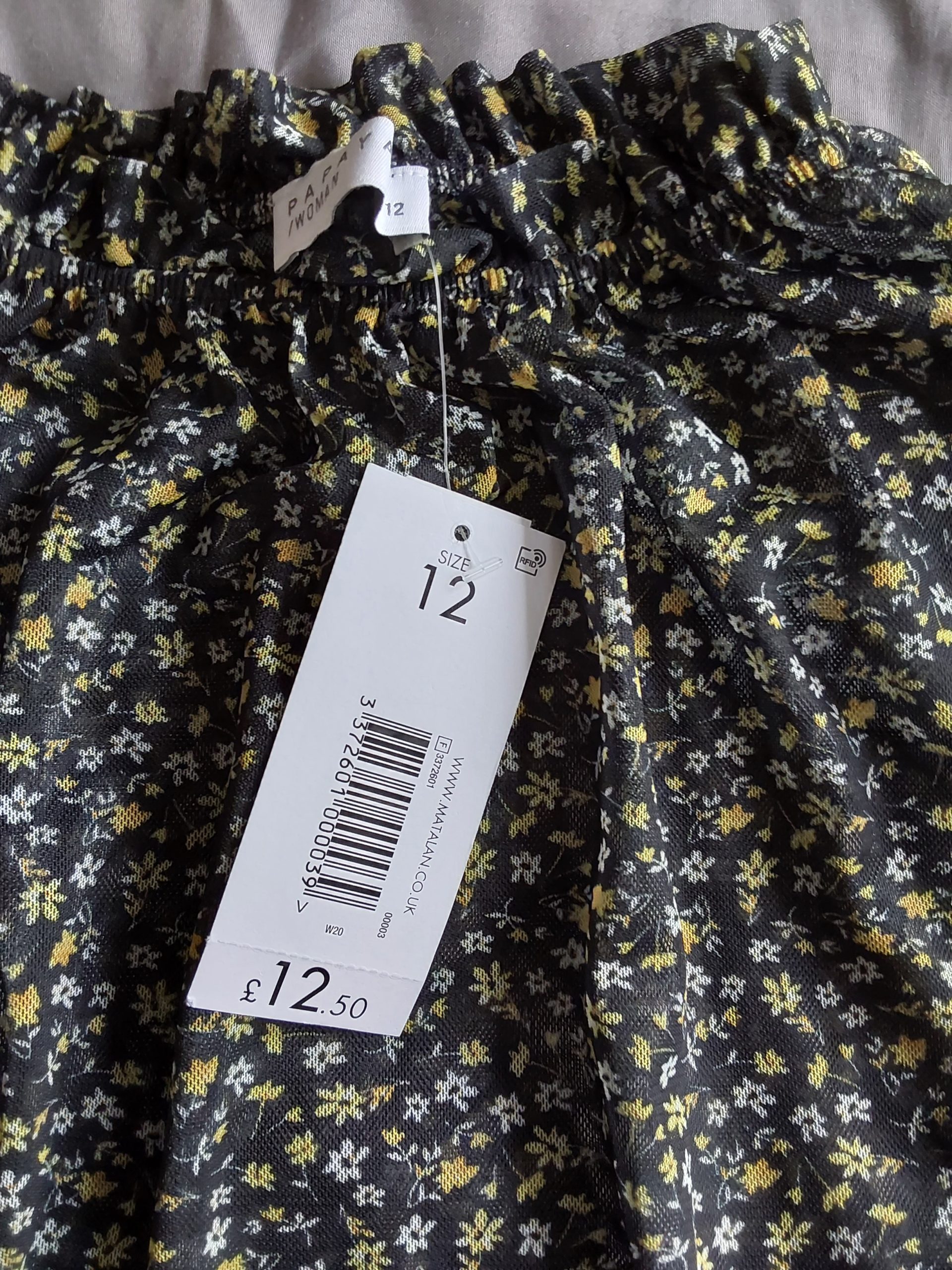 Papaya Black & Yellow Floral Rayon Blend Blouse UK 12 New Ladies Womans image 3
